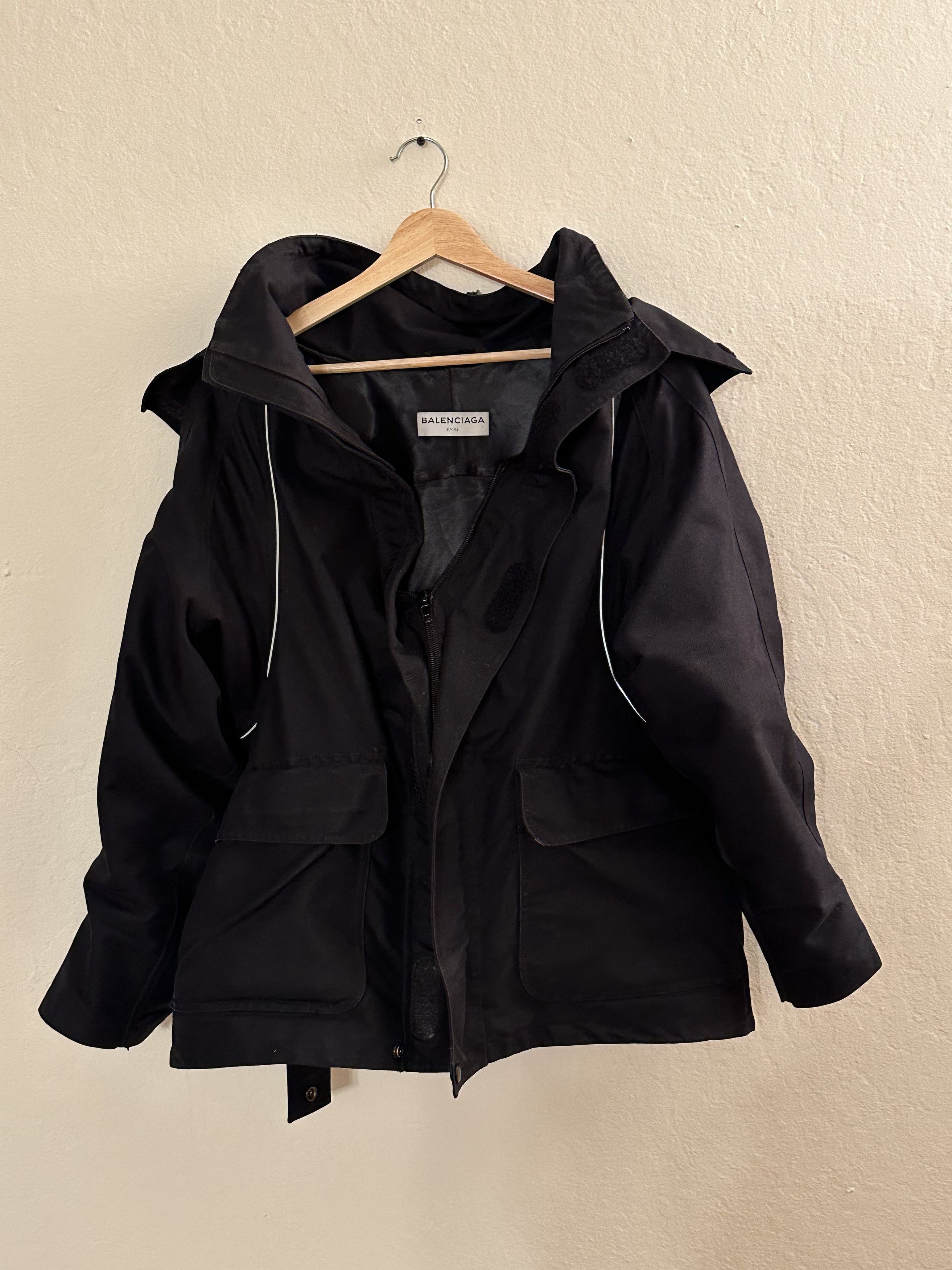 image of Balenciaga 2017 Black Swing Parka, Men's (Size Medium)