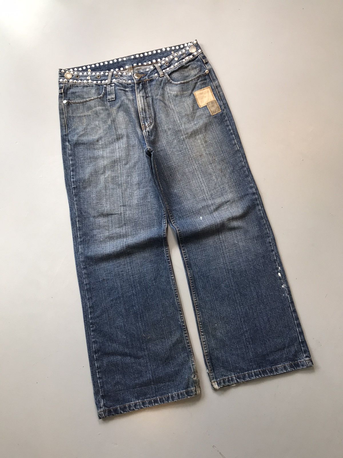 Vintage Rare vintage crazy studds waist belt baggy fit denim Size US 38 / EU 54 - 3 Thumbnail