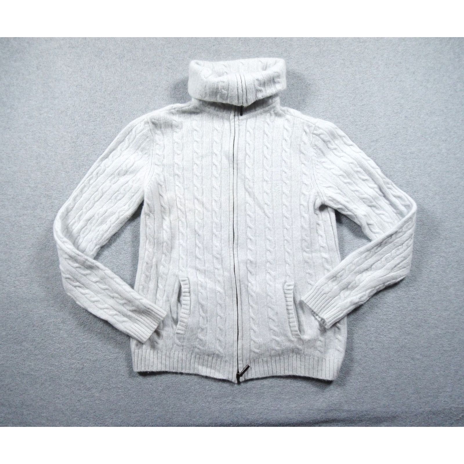 Ralph Lauren VINTAGE Lauren Ralph Lauren Sweater Womens Small Blue Cable Knit Full Zip Wool Angora Size S / US 4 / IT 40 - 2 Thumbnail