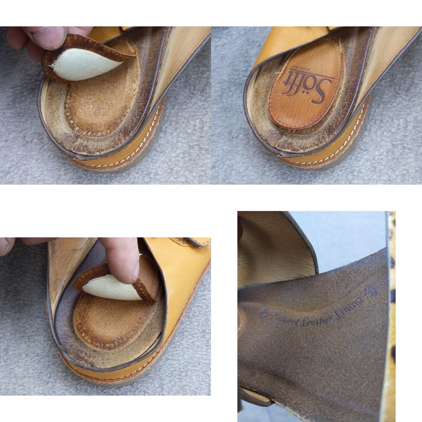 Vintage Sofft Sandals Womens 8 Slide Leopard Haircalf Leather Buckle Brown Leather Open Toe Cushioned Footbed Size US 8 / IT 38 - 8 Thumbnail