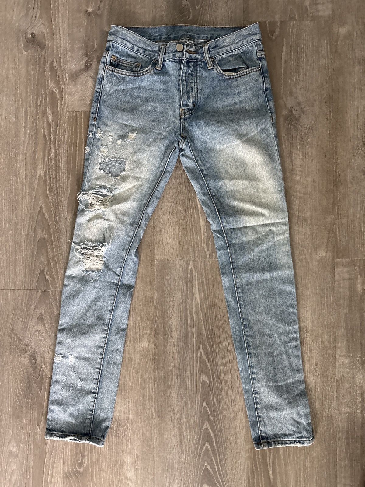 MNML MNML D243 STRAIGHT SHAKESPEARE DENIM LIGHT BLUE JEANS | Grailed