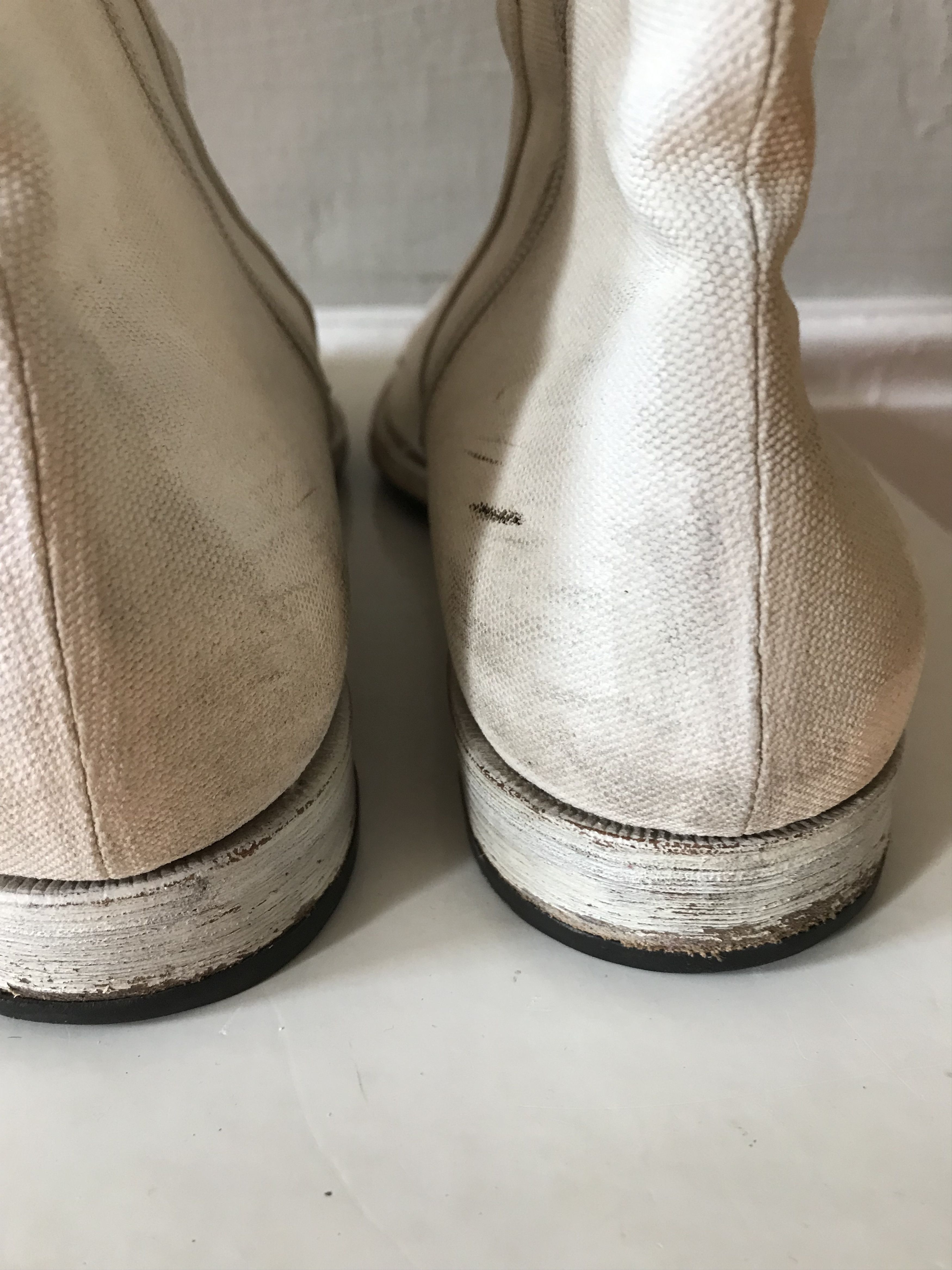 Maison Margiela SS07 Martin Margiela 22 white painted canvas boots Size US 8.5 / EU 41-42 - 12 Thumbnail