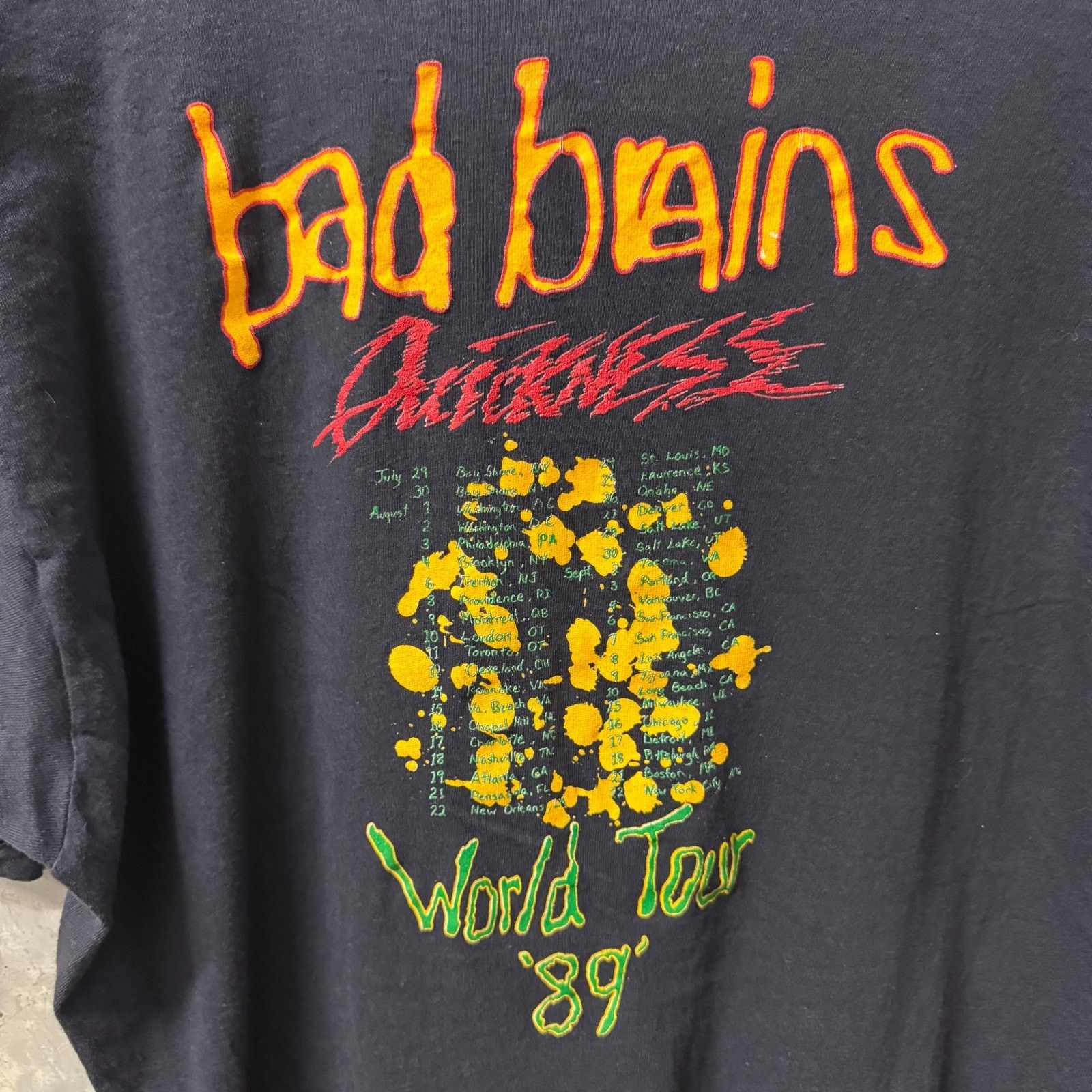 Hanes Vintage 1989 Bad Brains Quickness World Tour Shirt Punk XXL Size US XXL / EU 58 / 5 - 4 Thumbnail
