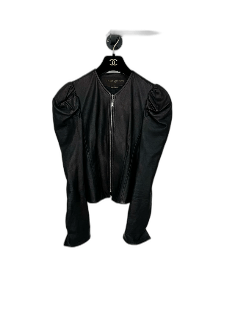 Louis Vuitton Louis Vuitton Black Leather Jacket Size S / US 4 / IT 40 - 1 Thumbnail