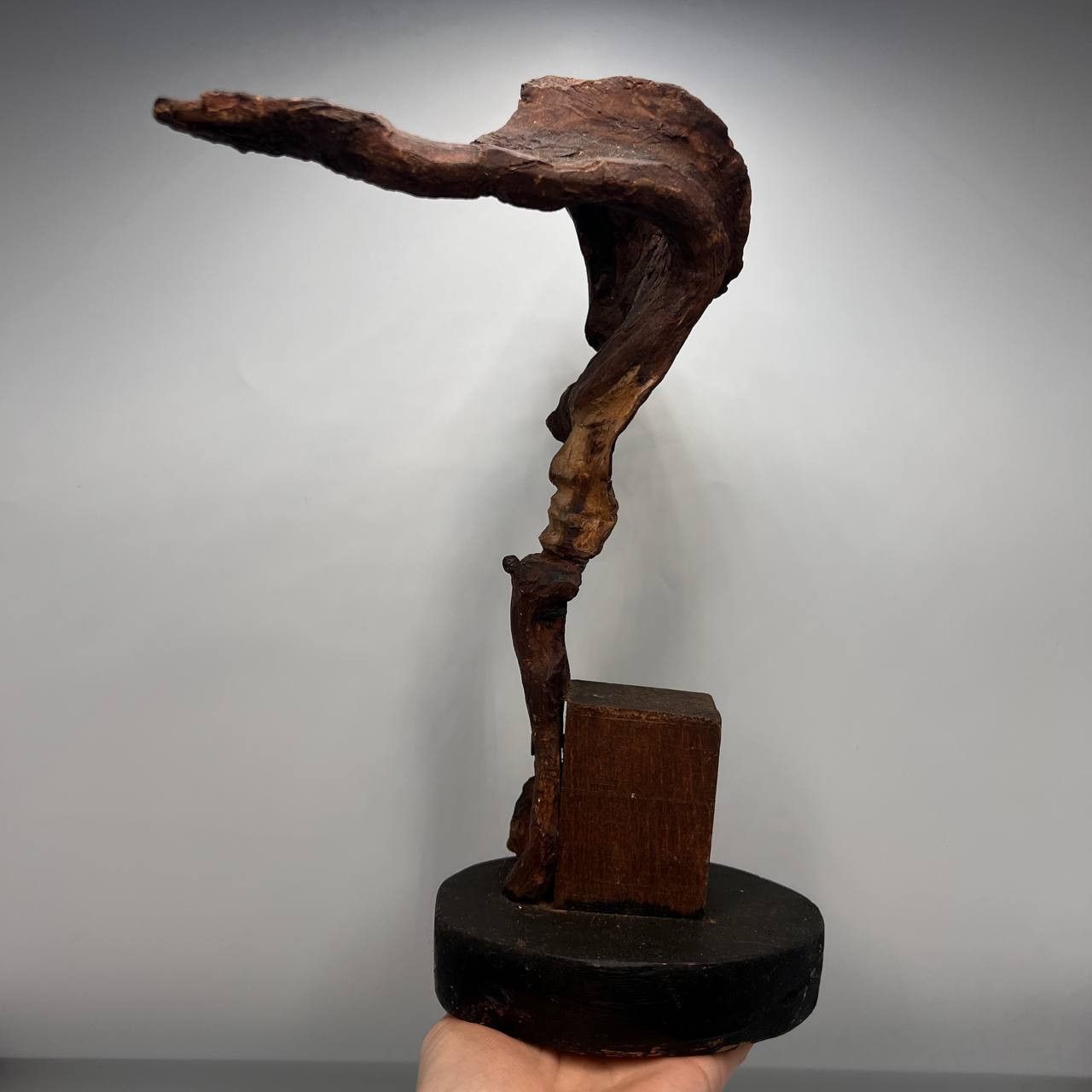 Vintage Handcrafted Vintage Decorative Figure Man Wood 11.4" Size ONE SIZE - 2 Thumbnail