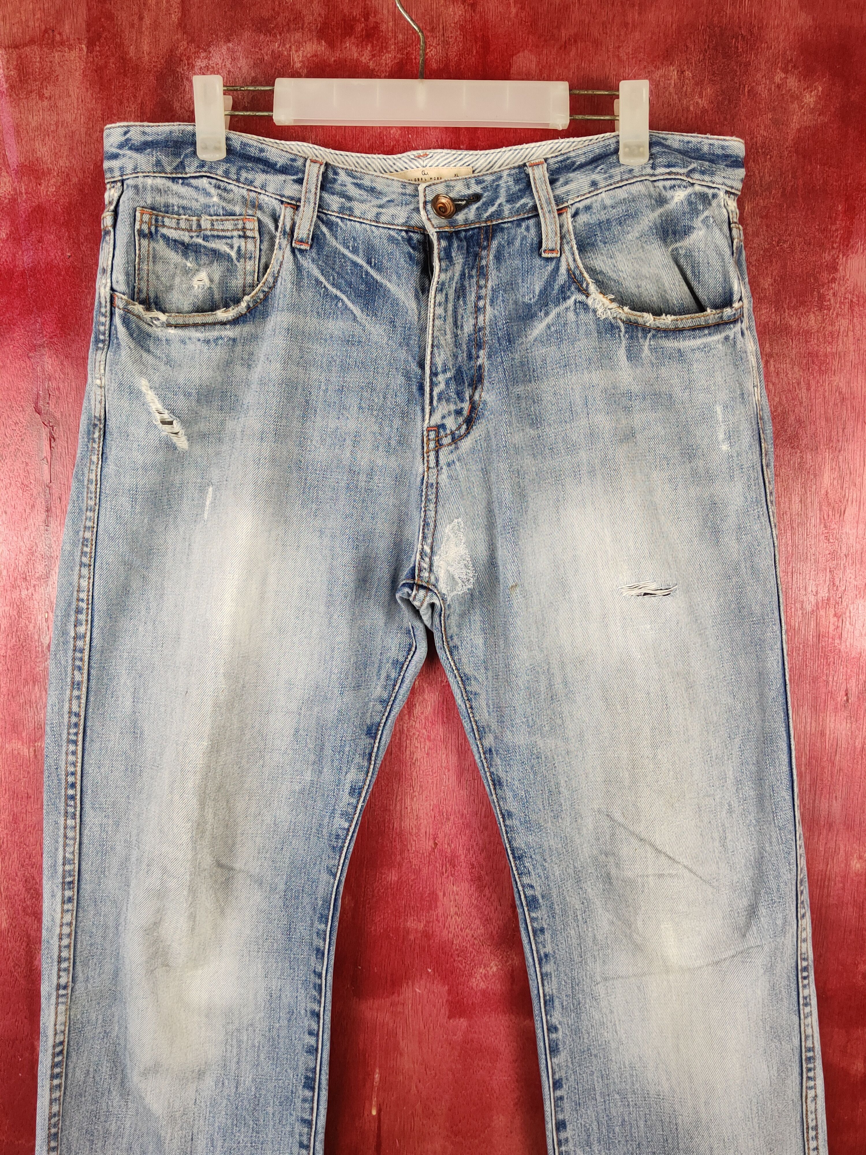 Global Work Global Work Blue Distressed Multipocket Denim #S1611 Size US 34 / EU 50 - 2 Thumbnail