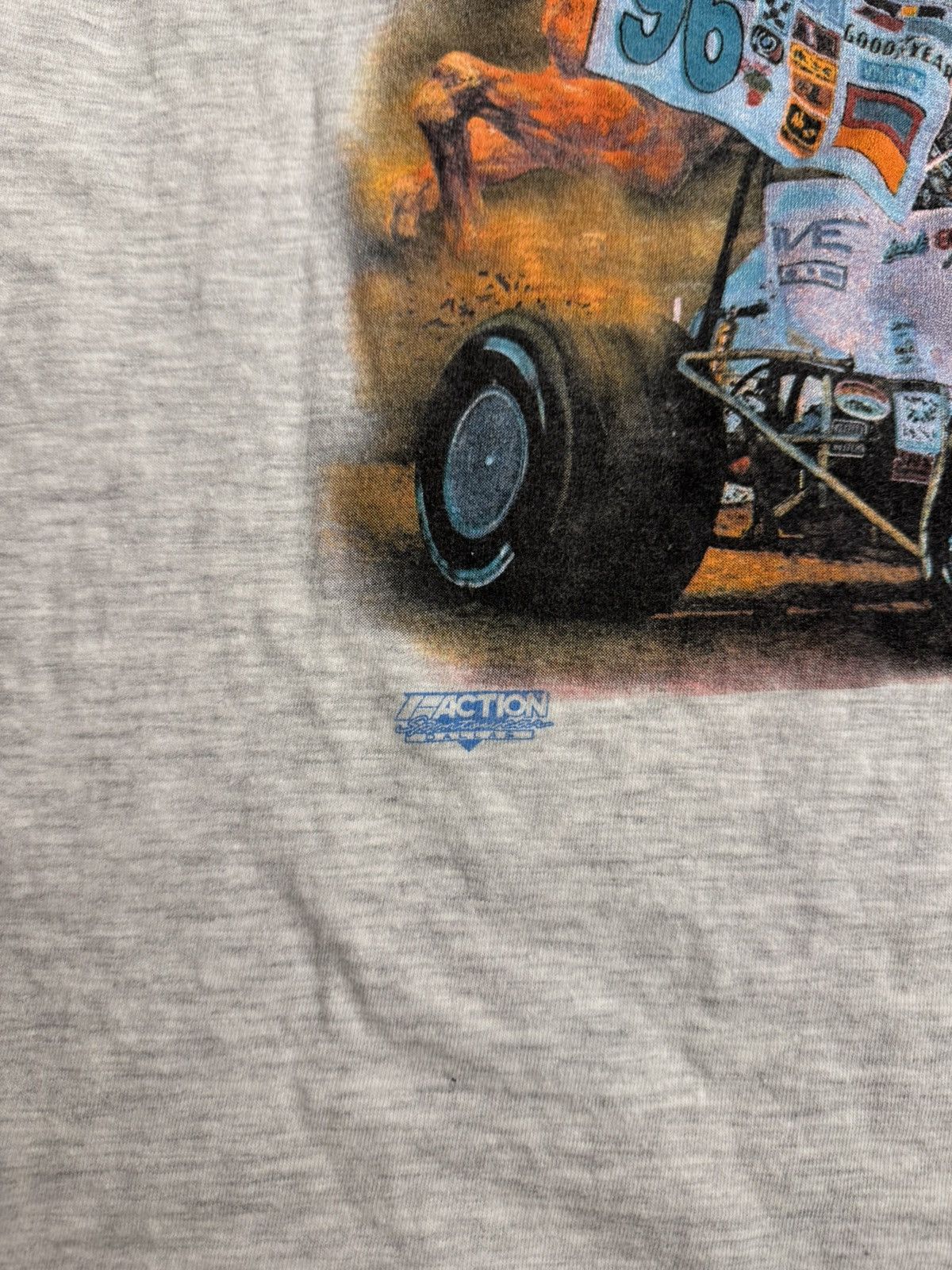 NASCAR 🔥1996 Vintage World of Outlaws Racing Printed T shirt Size US XL / EU 56 / 4 - 2 Thumbnail