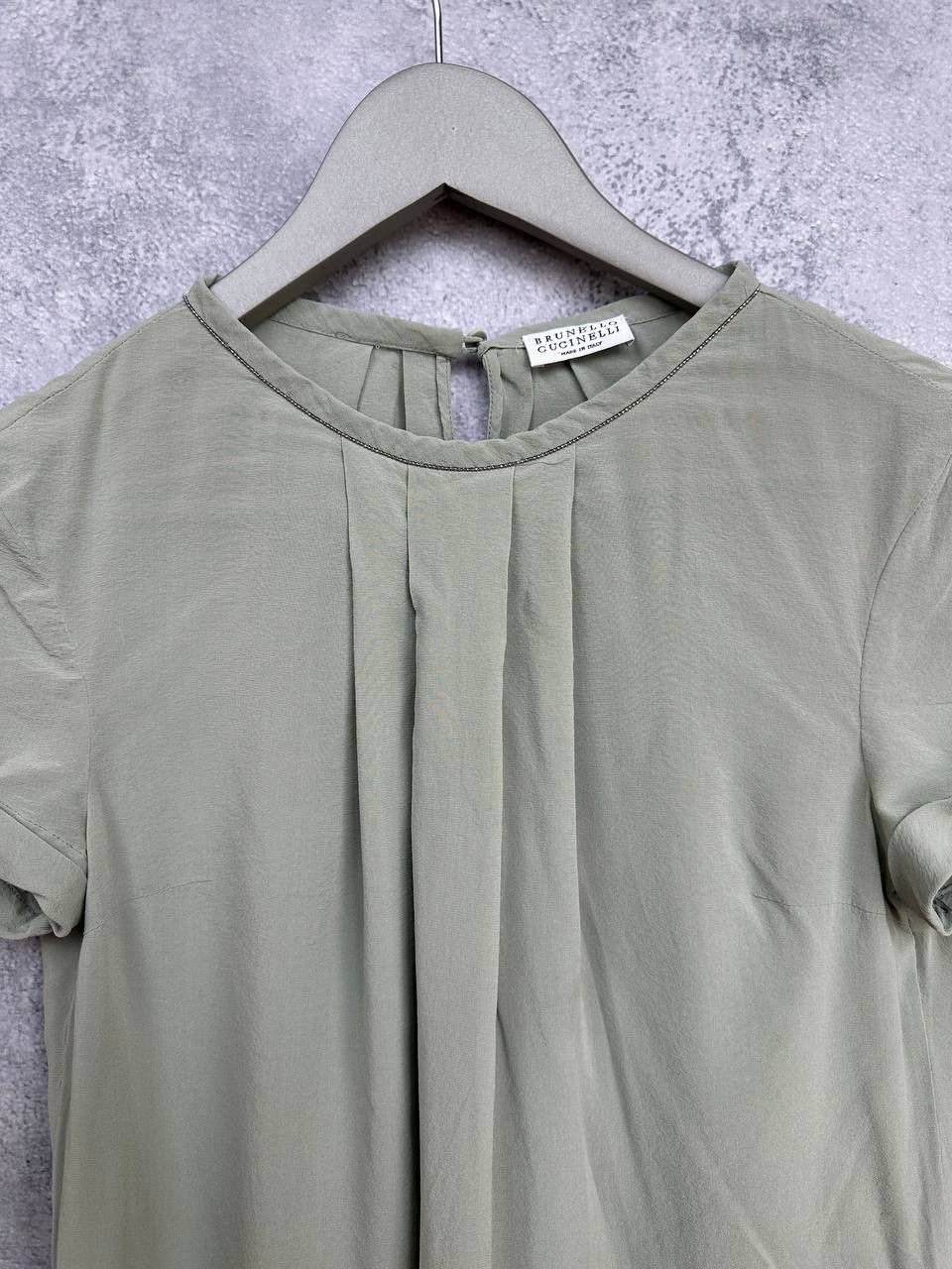 Brunello Cucinelli Brunello Cucinelli Linen/Silk Blouse Beaded Trim Italy SS Size XS / US 0-2 / IT 36-38 - 4 Thumbnail