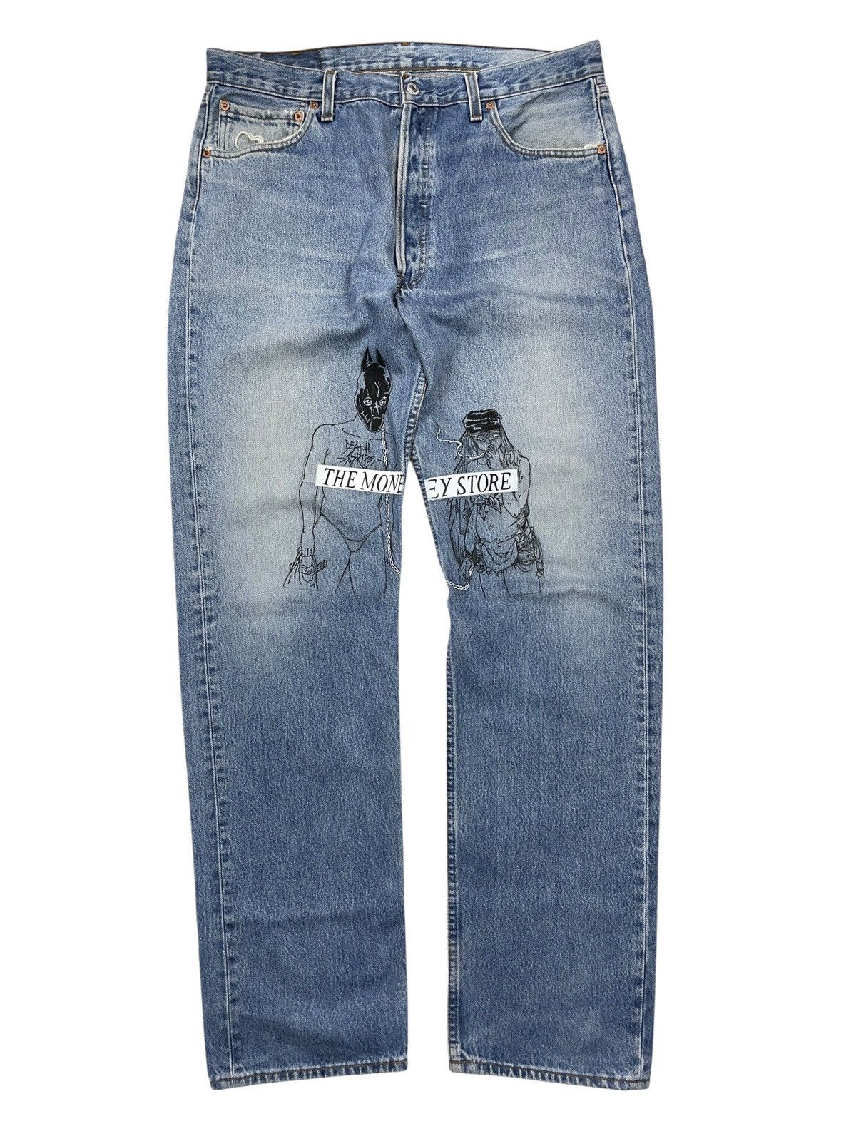 Death Grips Death Grips Custom Made Jeans On Vintage Levi’s 501 Size US 36 / EU 52 - 2 Thumbnail