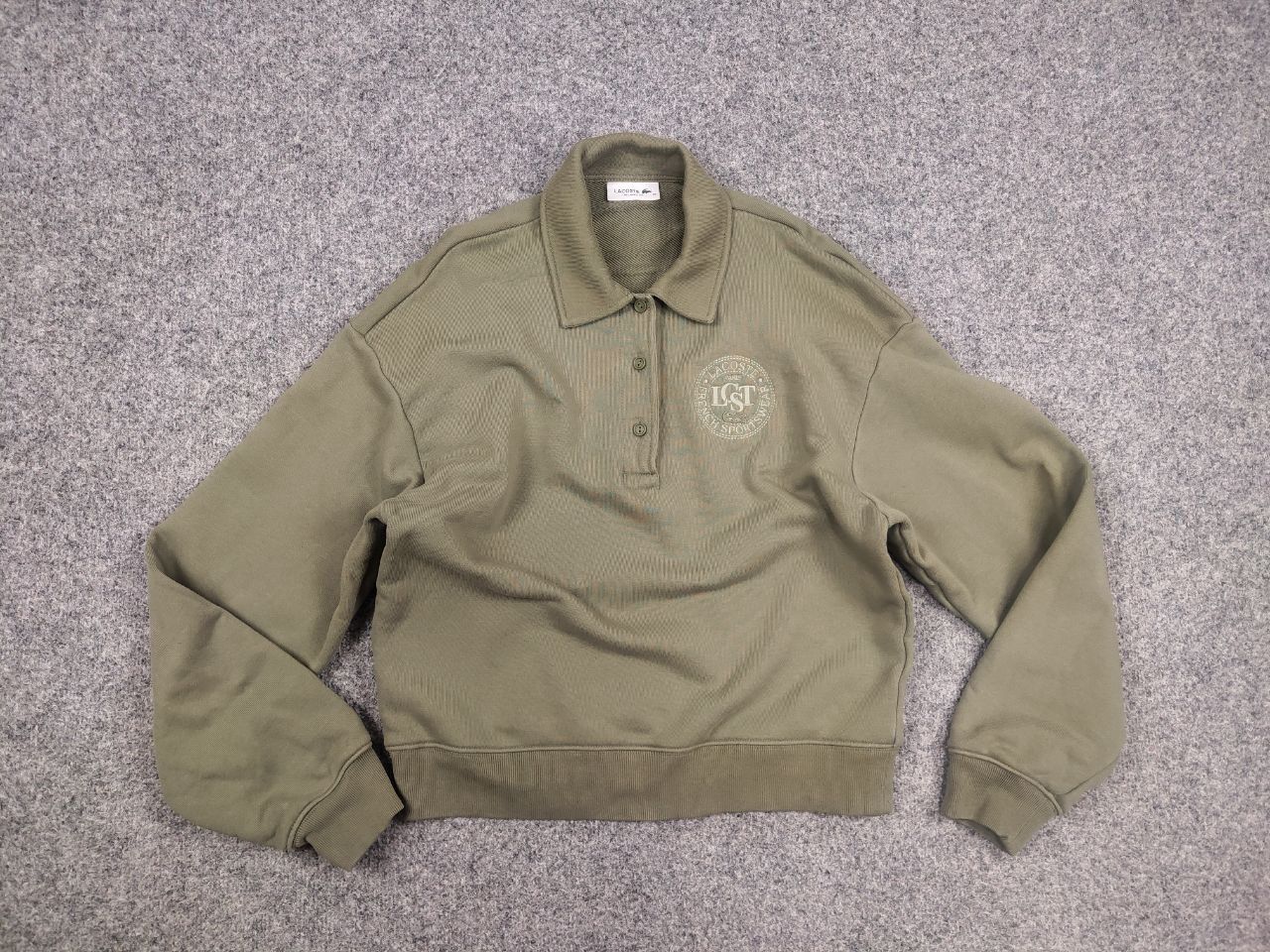 Lacoste Lacoste Kadın Relaxed Fit Polo Yaka Haki Sweatshirt Size XS / US 0-2 / IT 36-38 - 8 Thumbnail