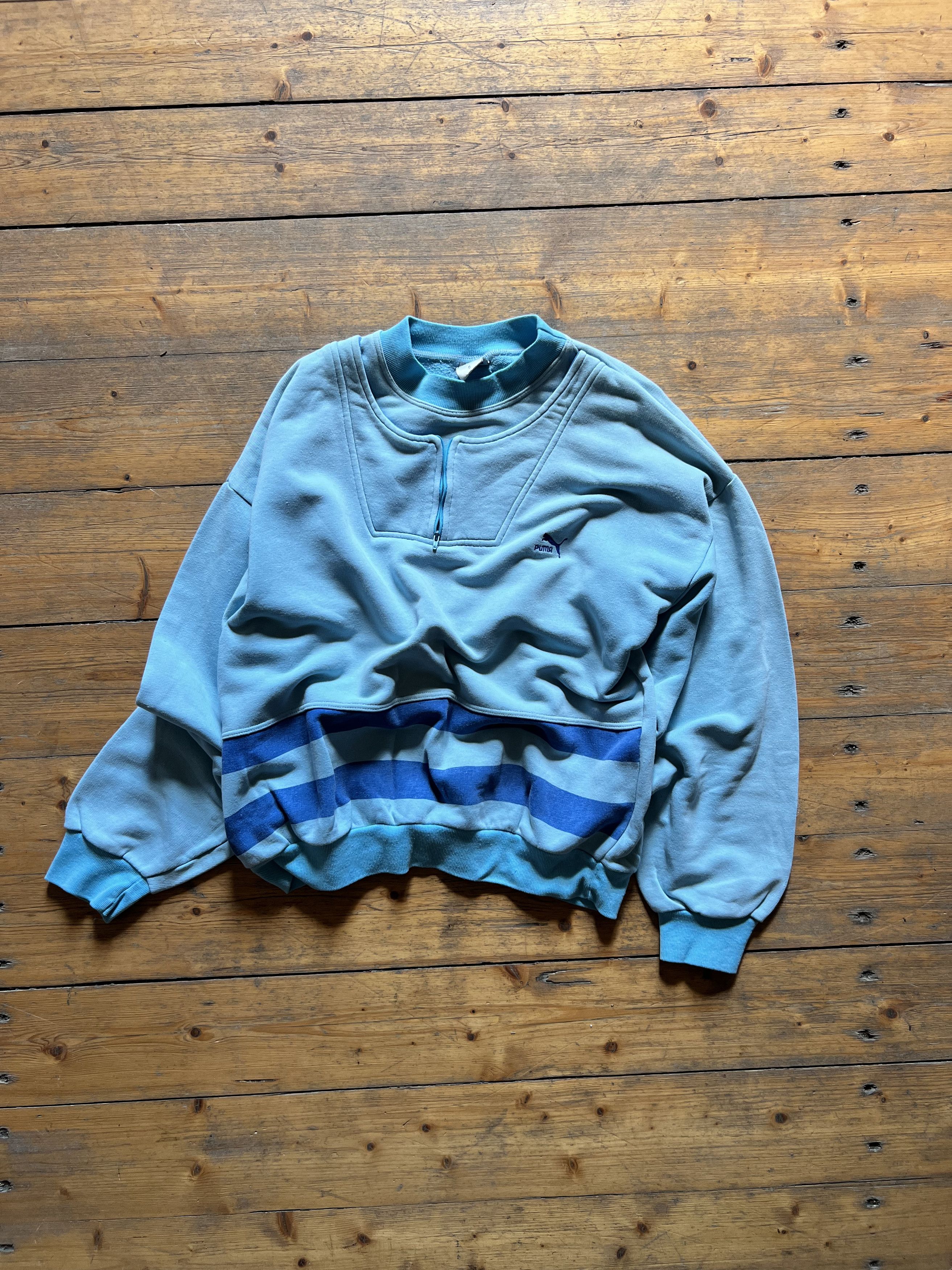 Vintage Puma Retro Double Zip Neck 1980s Sweatshirt Size US M / EU 48-50 / 2 - 3 Thumbnail