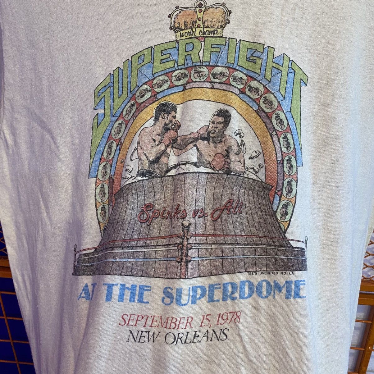 Hanes Vintage Hanes 80s Mohamad Ali Tshirt Super Fight Size US L / EU 52-54 / 3 - 6 Thumbnail