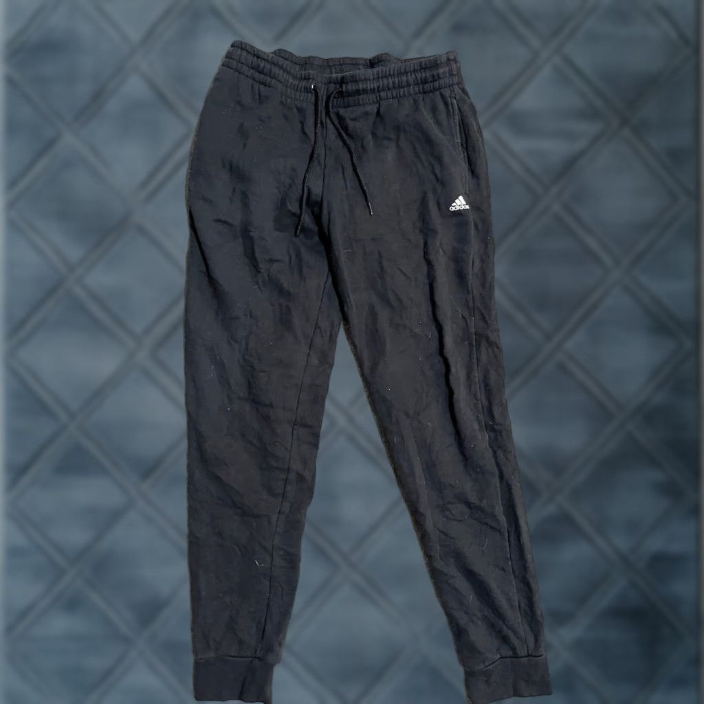 Adidas Adidas Jogger Sweatpants Men M Drawstring Pockets Logo Black Size US 31 - 1 Thumbnail