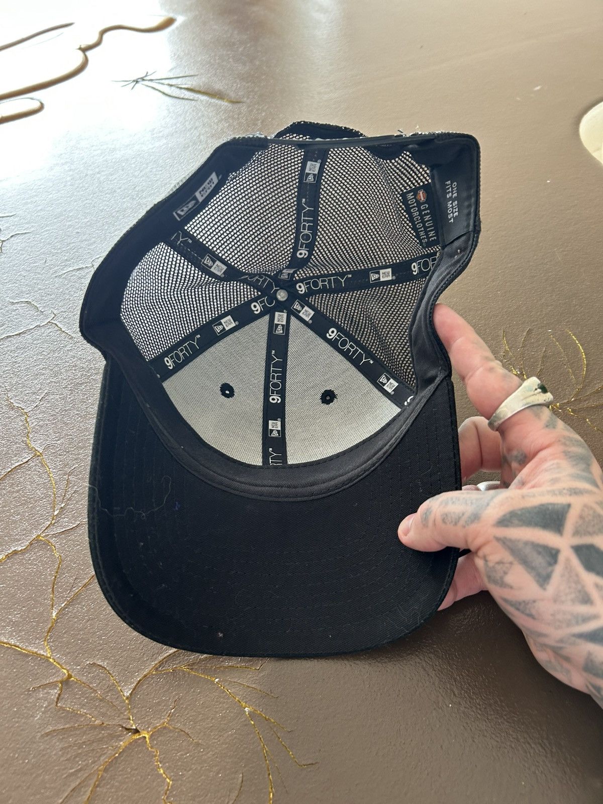 Harley Davidson Harley Davidson Skull Trucker Hat Black red Size ONE SIZE - 7 Thumbnail