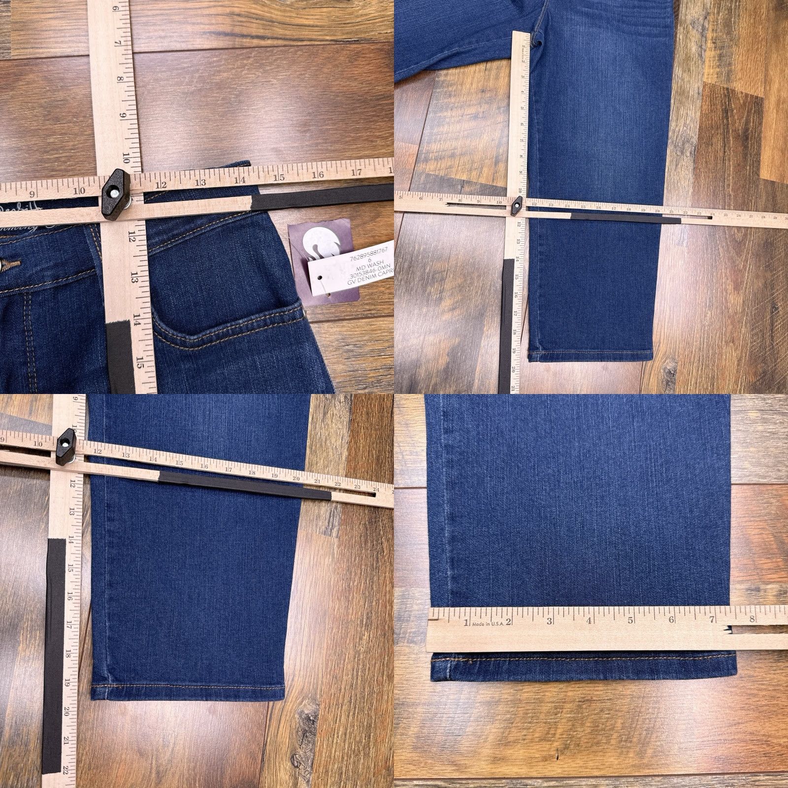 Gloria Vanderbilt Gloria Vanderbilt Amanda Capri Jeans 4 Blue High Rise Stretch Regular 5-Pocket Denim Jeans Womens Girls Size 27" / US 4 / IT 40 - 9 Thumbnail