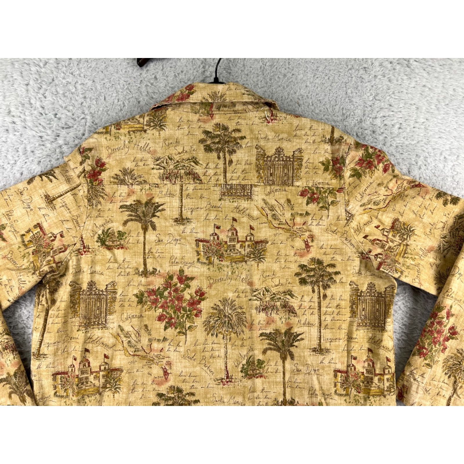Vintage Drapers & Damons Shirt Womens L Yellow Floral Palm Crop Cotton Button-Up Shirt Size L / US 10 / IT 46 - 6 Thumbnail