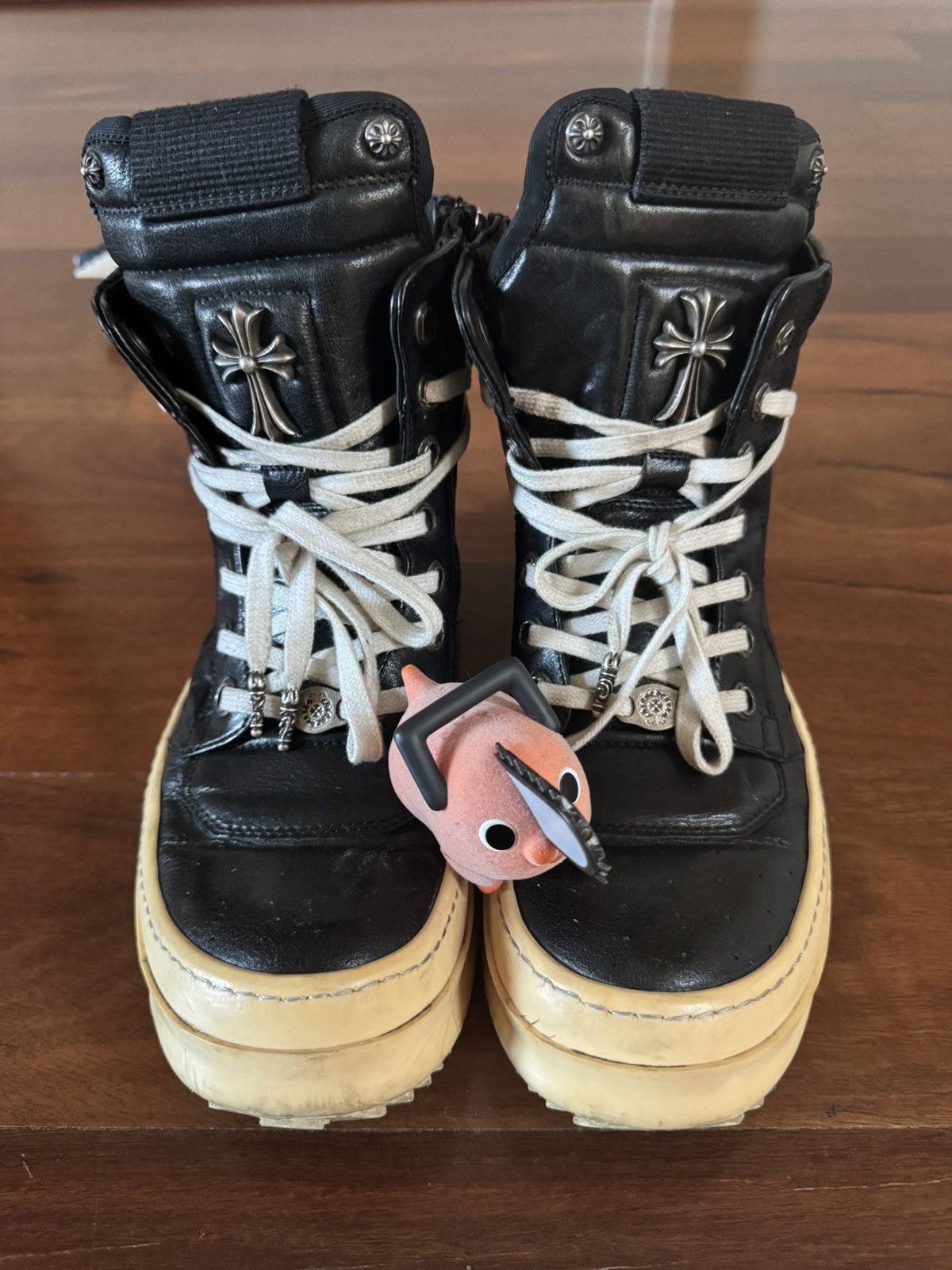 Chrome Hearts × Rick Owens Rick Owens Chrome Hearts Short-Tongue Staple Geodunks Size US 10 / EU 43 - 4 Thumbnail