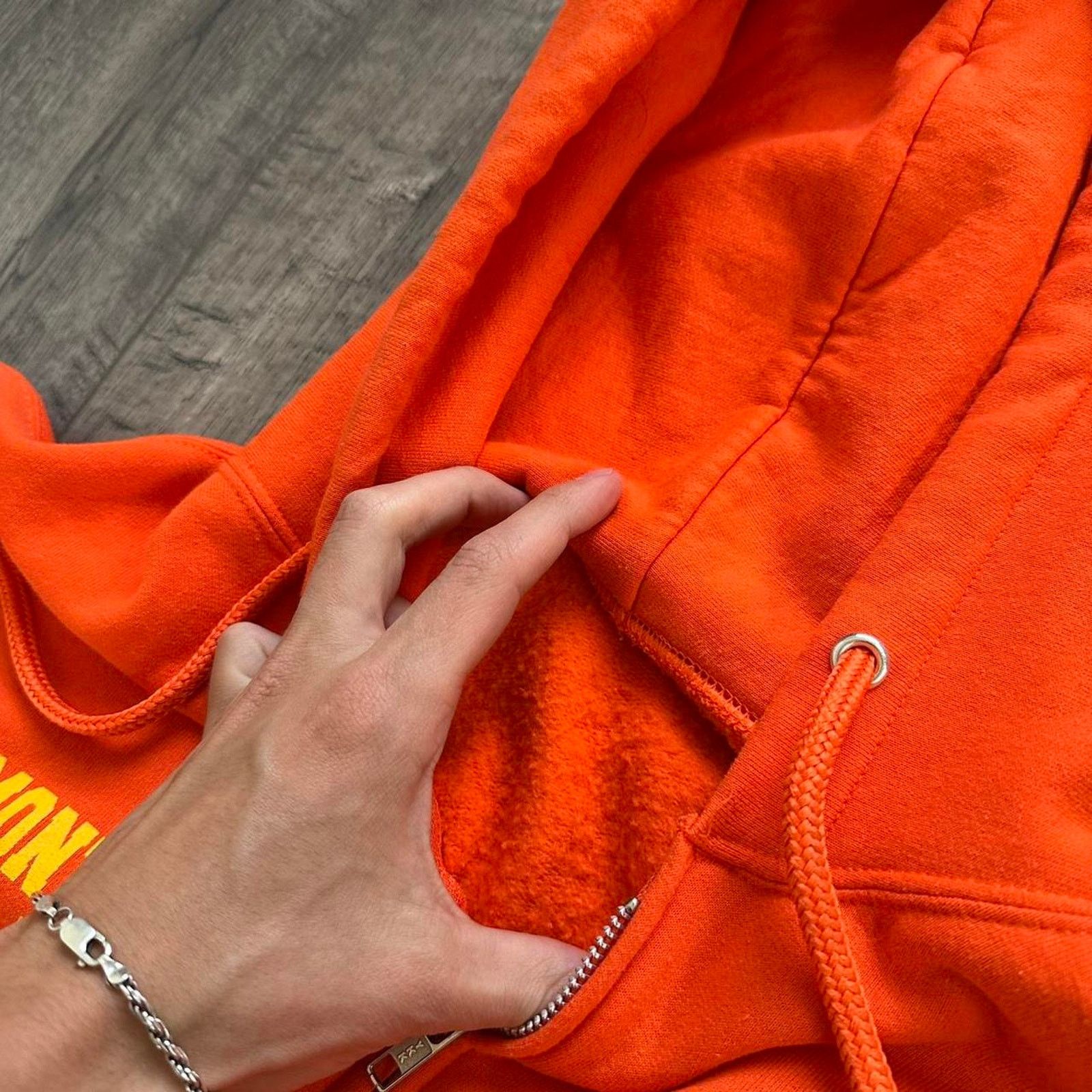 Vintage Vintage 00s Montanna Law Orange Zip Up Hoodie Sweatshirt Size US XL / EU 56 / 4 - 8 Thumbnail