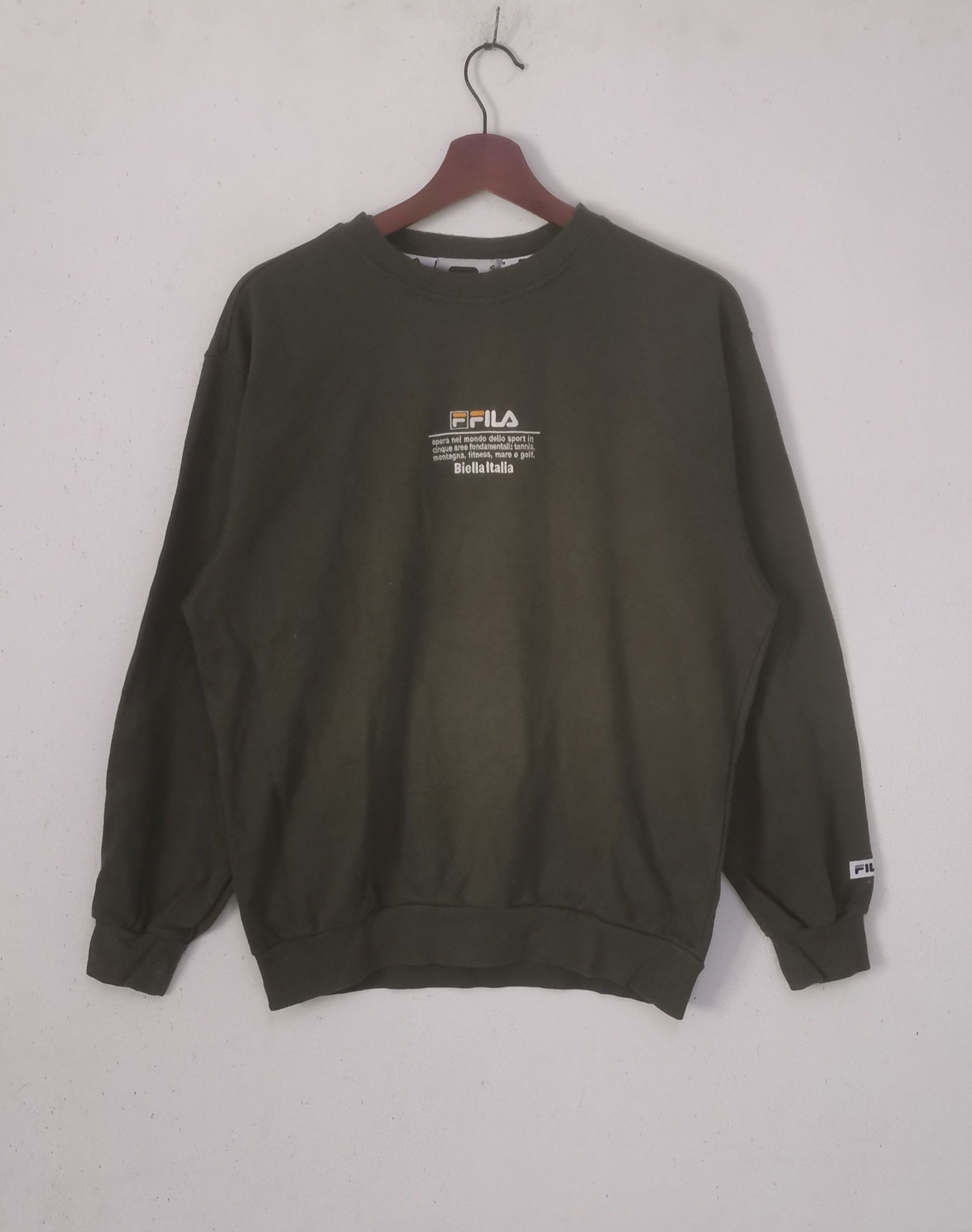 Fila × Vintage Rare vintage FILA sweatshirt crew neck green army colour Size US M / EU 48-50 / 2 - 2 Thumbnail