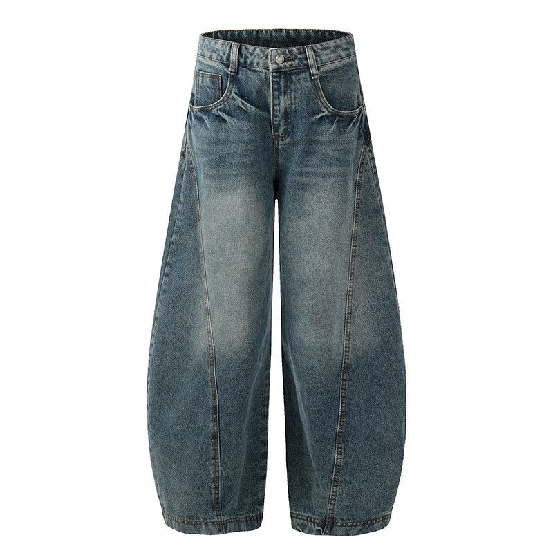 Vintage Men's American washed distressed loose wide-leg jeans Size US 32 / EU 48 - 1 Thumbnail