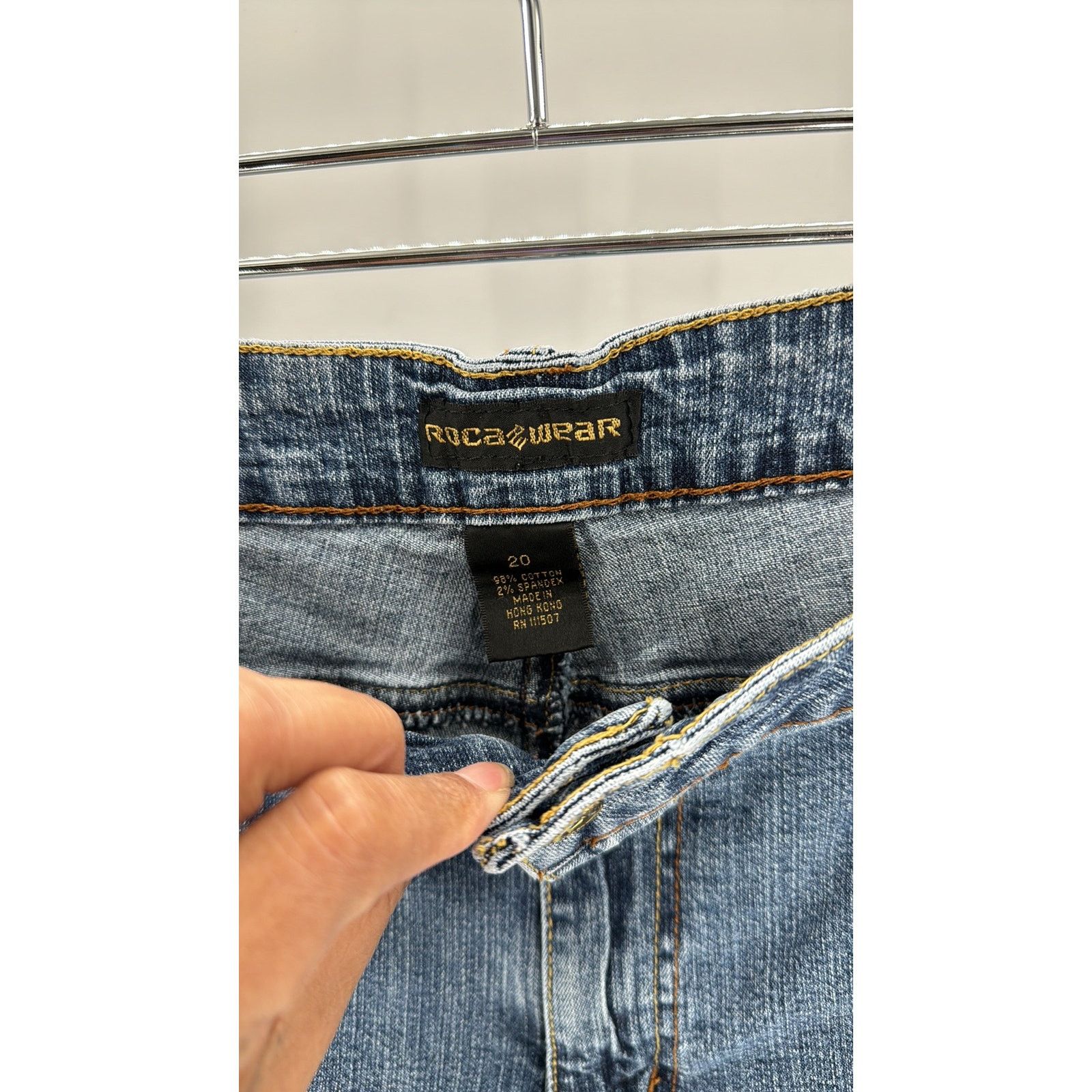Rocawear Roca Wear low rise Y2K flare light wash jean signature RR Size 42" / US 20 - 4 Thumbnail