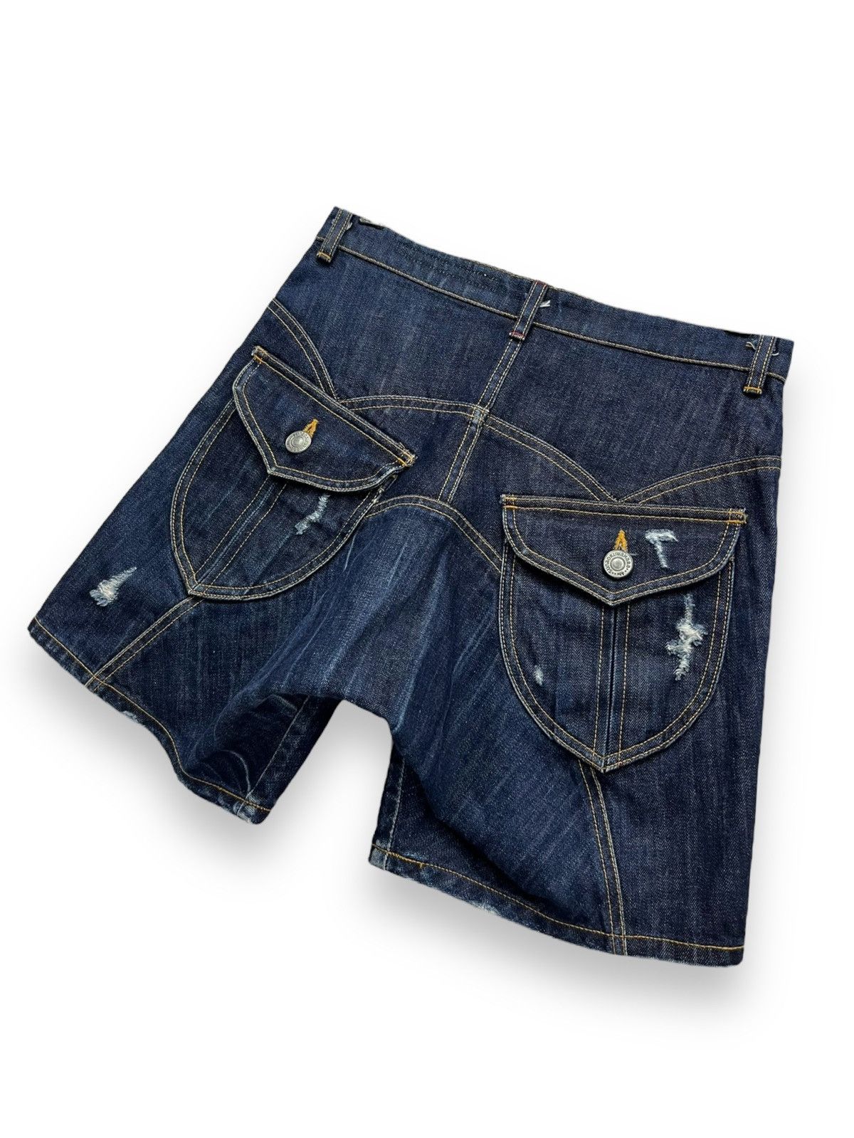 Sunao Kuwahara 🔥SUNAO KUWAHARA ISSEY MIYAKE Distressed Indigo Blue Shorts Size 30" / US 8 / IT 44 - 5 Thumbnail