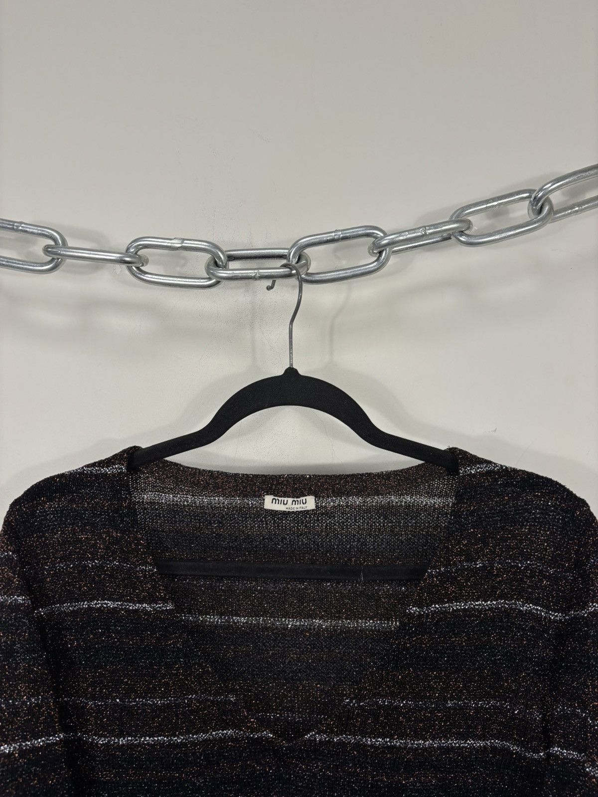Miu Miu Miu Miu Women’s Glitter Metallic Lurex Knit Sweater Top Size M / US 6-8 / IT 42-44 - 5 Thumbnail