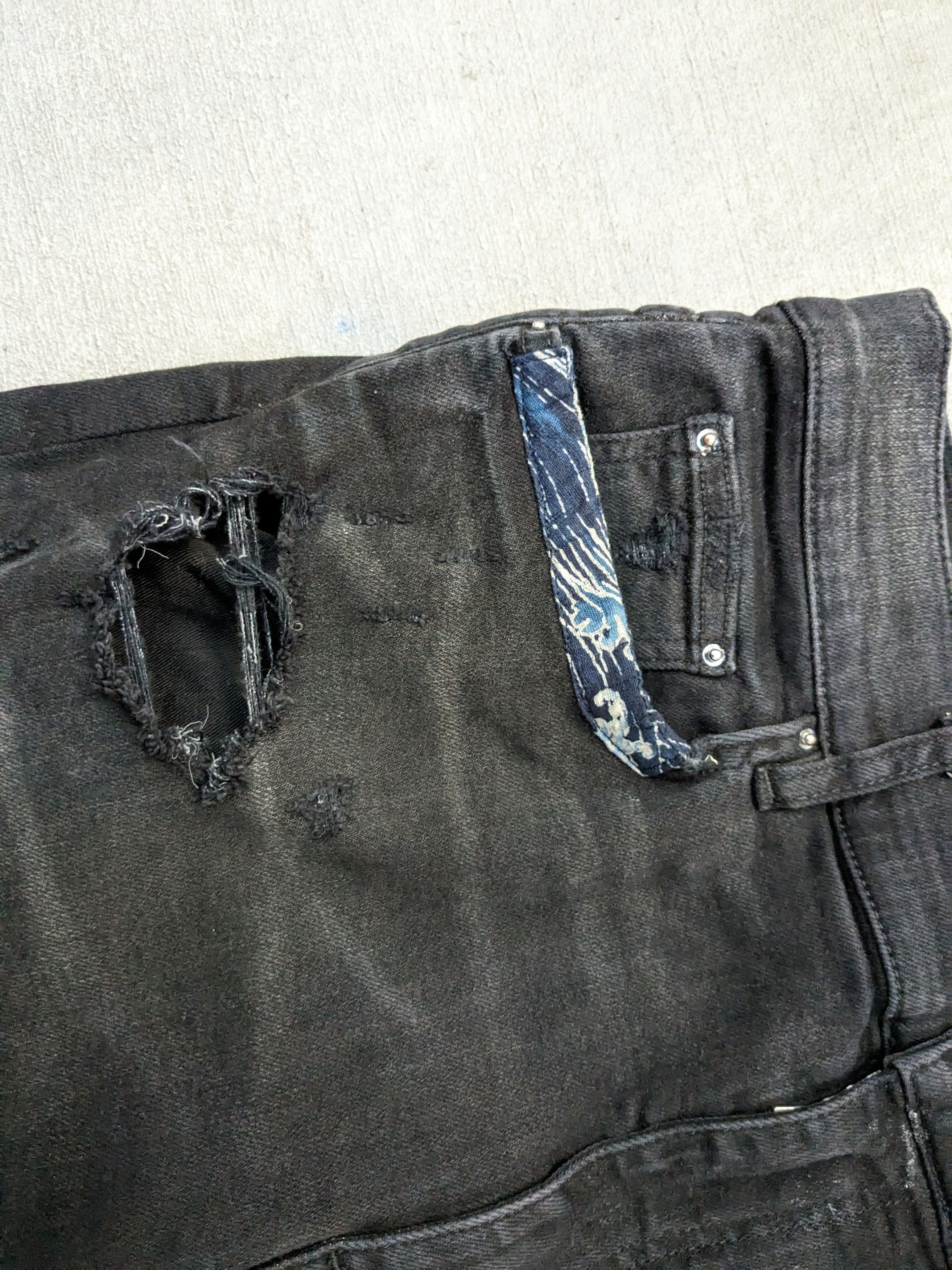 Amiri AMIRI Japanese Repair Denim Jeans Black Size 36 x 35 Slim Size US 36 / EU 52 - 3 Thumbnail