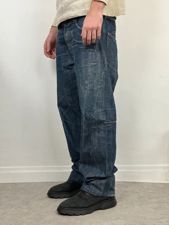Marithe + Francois Girbaud 2000s Marithé + François Girbaud Blue Large Denim Jeans Size US 37 - 3 Thumbnail