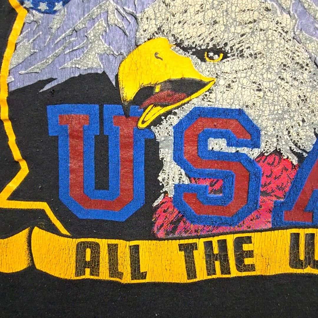 Jerzees Vintage USA Eagle Graphic Patriotic Black Small Shirt 80s Size US S / EU 44-46 / 1 - 4 Thumbnail