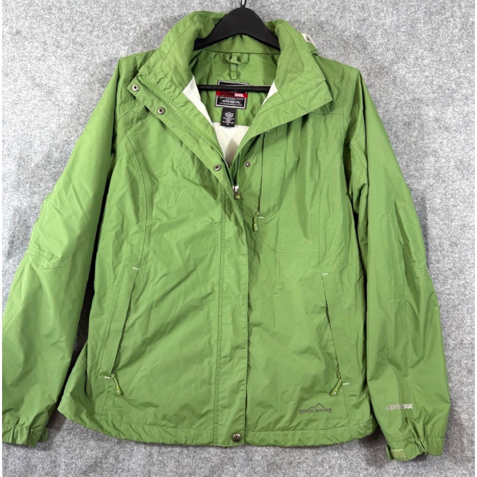 Eddie Bauer Eddie Bauer Windbreaker Hooded Jacket Womens M Green Weather Edge Waterproof Jacket Windbreaker Weather Edge Full Zip Pockets Snaps Size M / US 6-8 / IT 42-44 - 2 Thumbnail