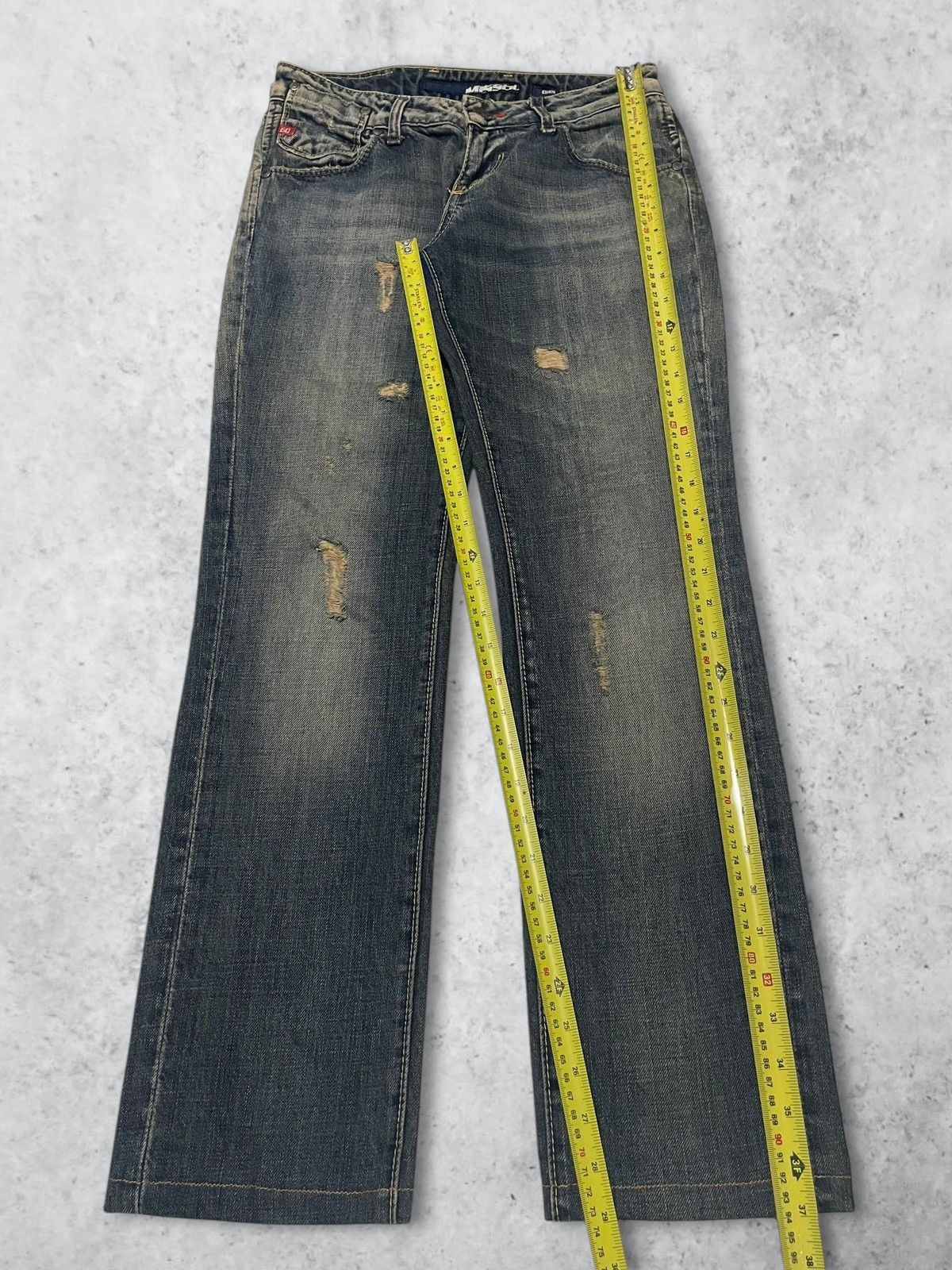 Miss Sixty Vintage Miss Sixty Sand Wash Ripped Italian Designer Jeans Size 28" / US 6 / IT 42 - 18 Thumbnail