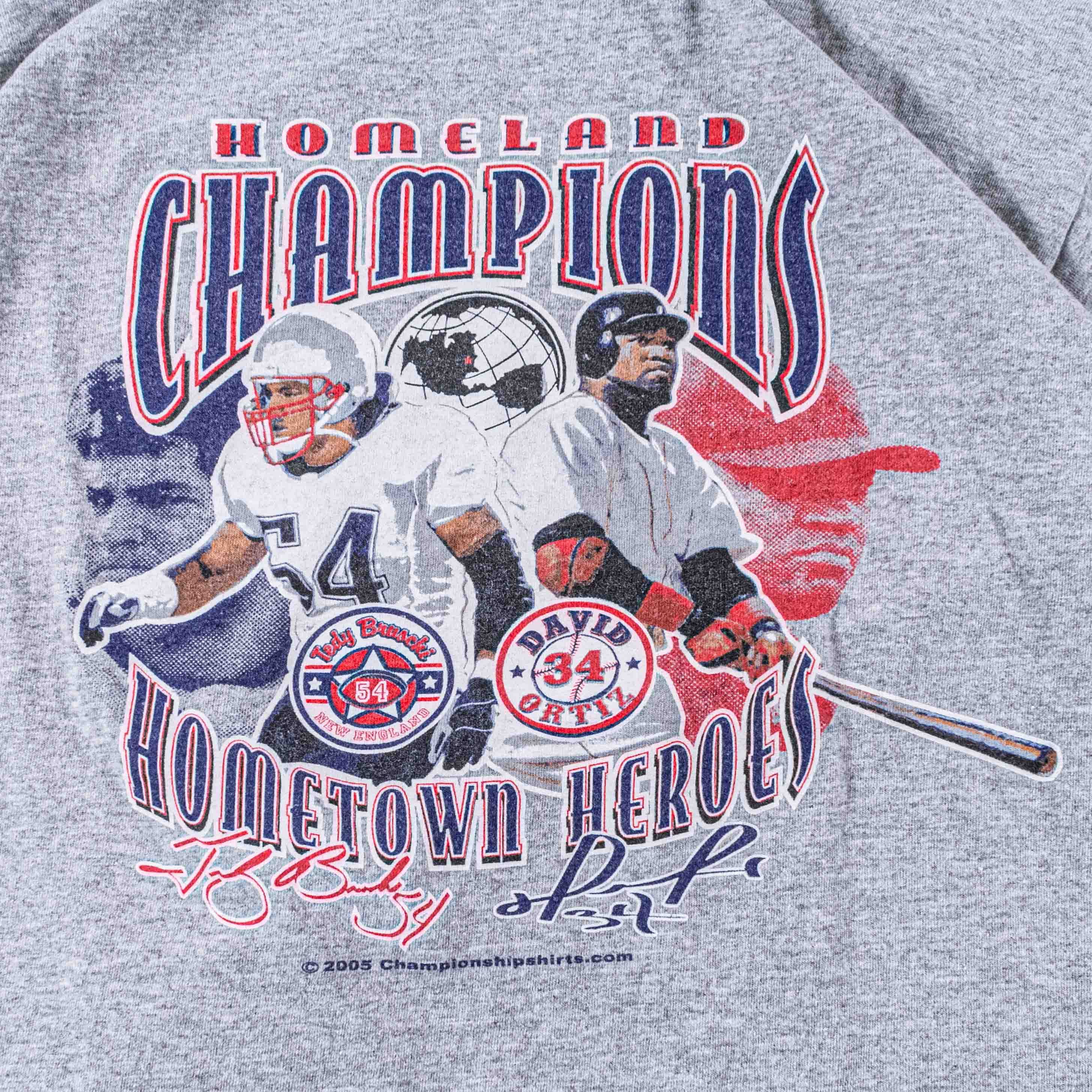 Vintage Tedy Bruschi David Ortiz Shirt Boston Hometown Heroes 2005 Size US M / EU 48-50 / 2 - 5 Thumbnail
