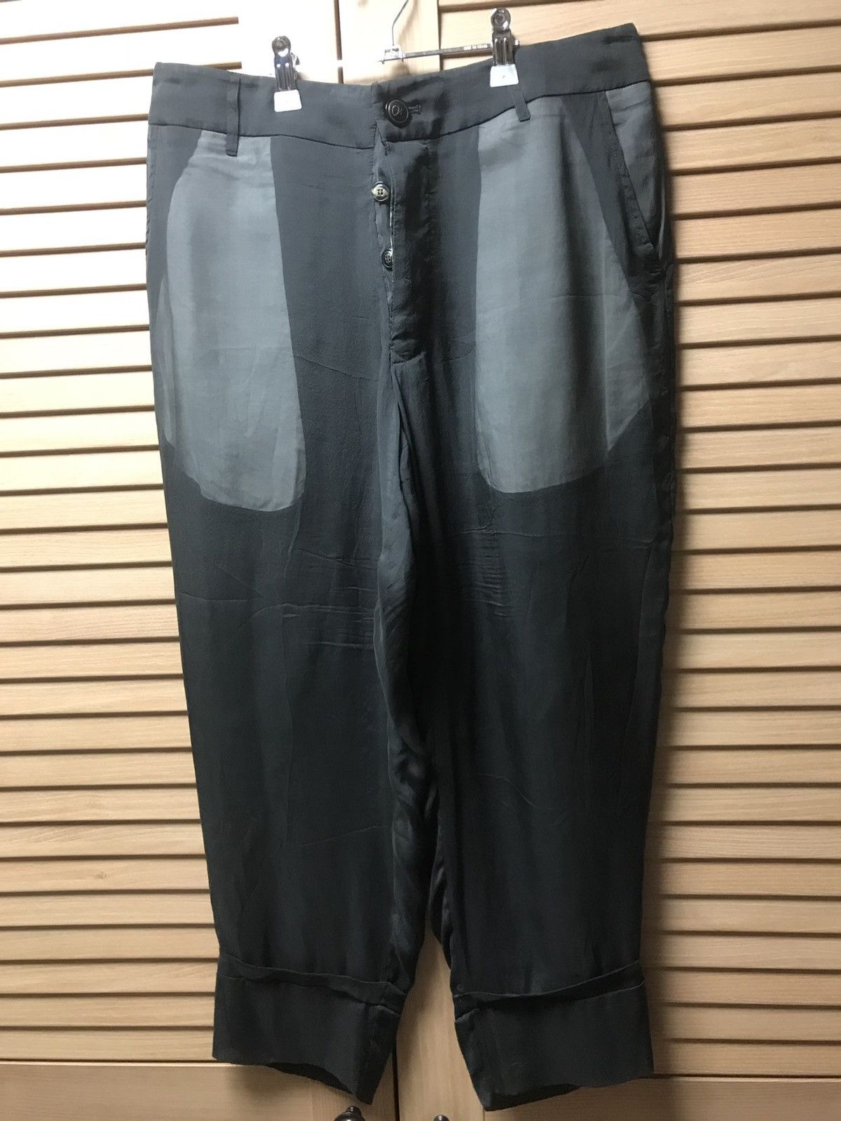 image of Rick Owens Silk Cropped Pants in Grey, Men's (Size 31)