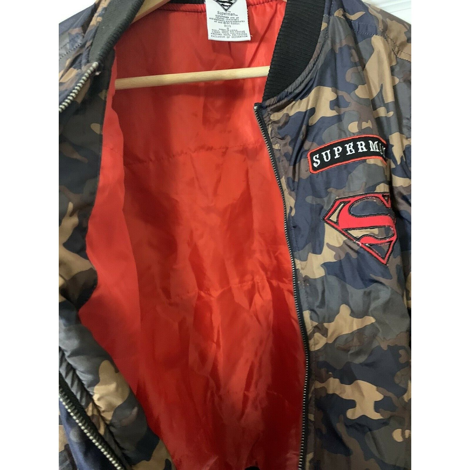 Other Superman Bomber Jacket Teen Sz S Camo Brown LOGO Size US S / EU 44-46 / 1 - 6 Thumbnail