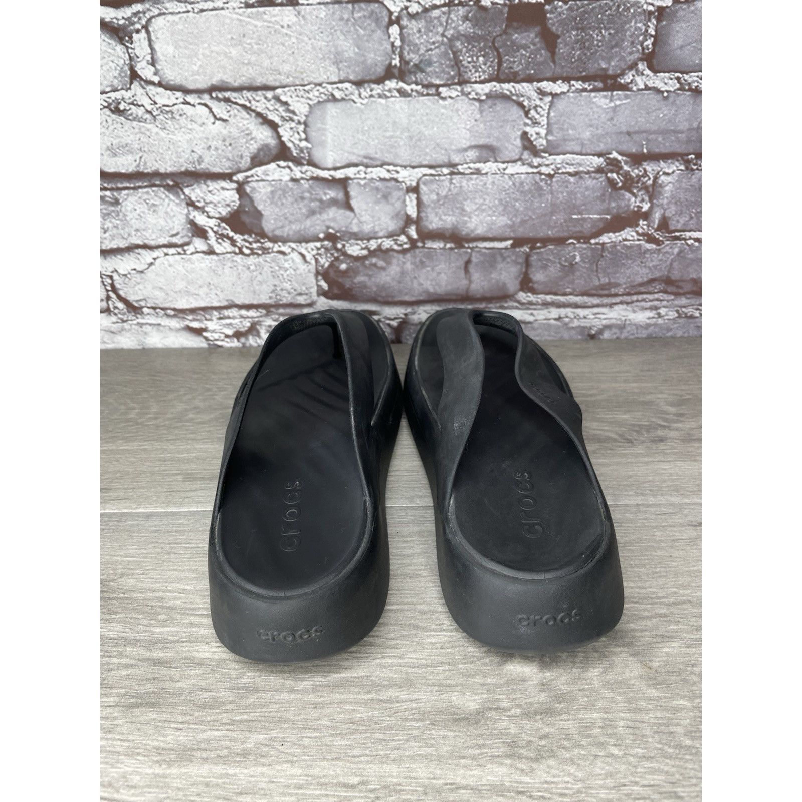 Crocs Crocs Getaway Black Rubber Platform FlipFlops Beach Sandals Size US 10 / IT 40 - 4 Thumbnail