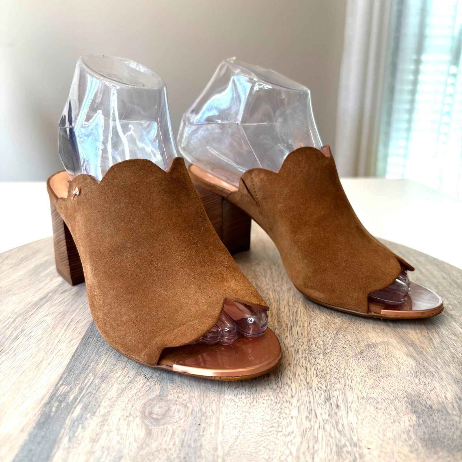 Ted Baker Ted Baker London Suede Heels Women's EU 38 US 7 Brown Block Size US 7 / IT 37 - 1 Thumbnail