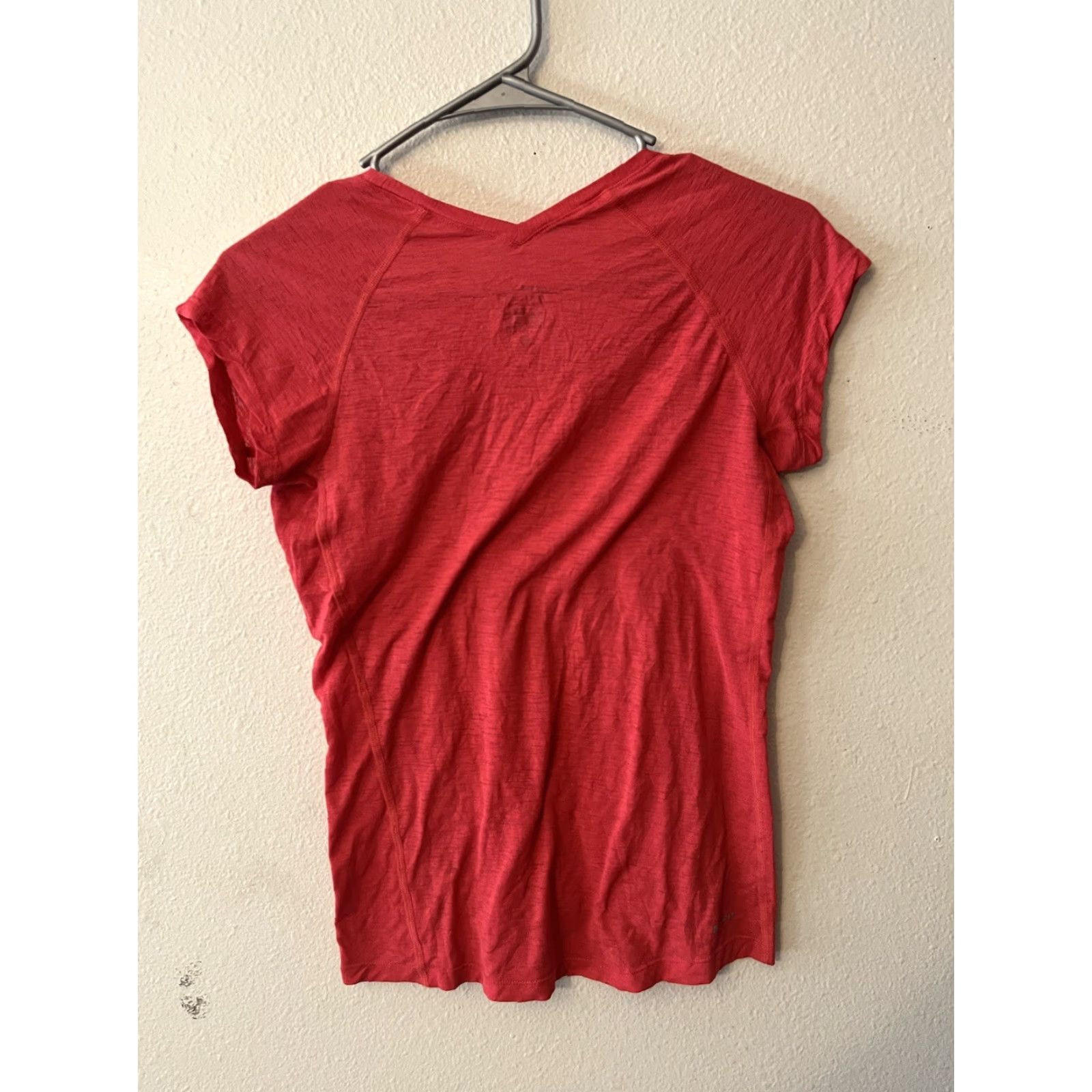 Nike Nike Dri-Fit T-Shirt Women Pink Short Sleeve V-Neck Athletic Size S Logo - Size S / US 4 / IT 40 - 2 Thumbnail