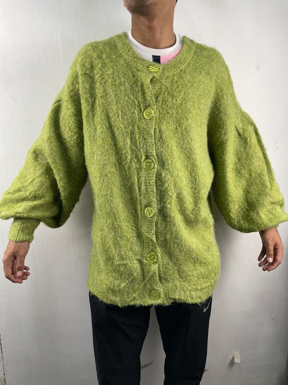 Vintage Vintage Mohair Cardigan Jacket Baggy Kurt Cobain Grunge Size US XL / EU 56 / 4 - 4 Thumbnail