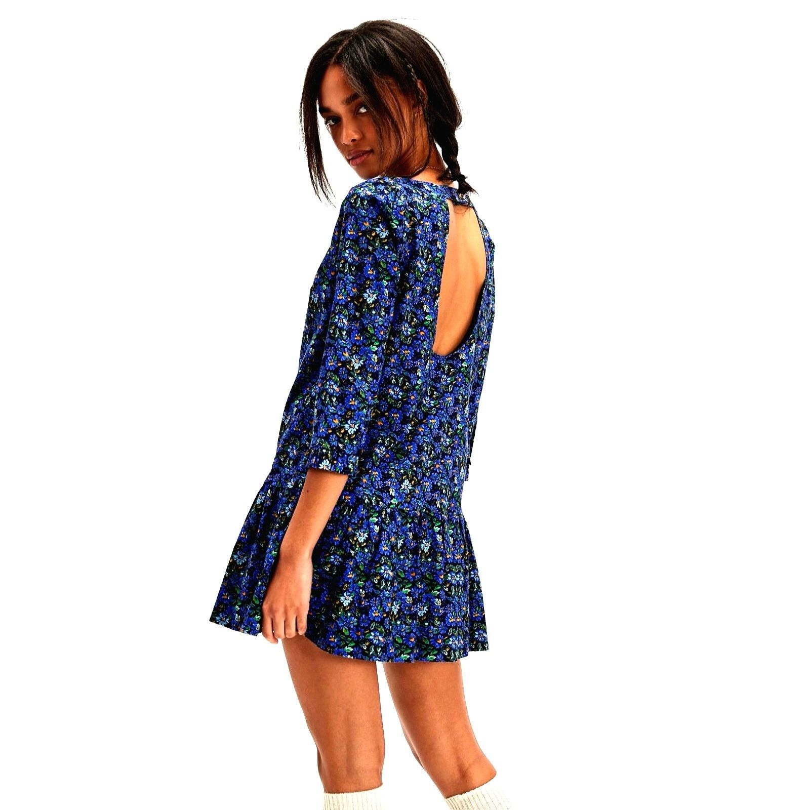 Free People Free People The Avenue Mini Dress Open Back Navy Combo M Size M / US 6-8 / IT 42-44 - 4 Thumbnail