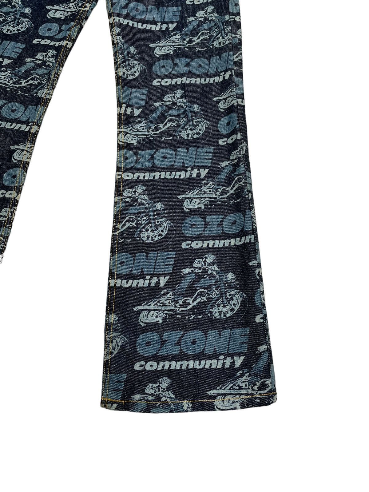 If Six Was Nine × Japanese Brand × Le Grande Bleu (L.G.B.) Very Rare Vintage Brand Ozone Full Print Flared Jeans 1990s Size US 26 / EU 42 - 6 Thumbnail
