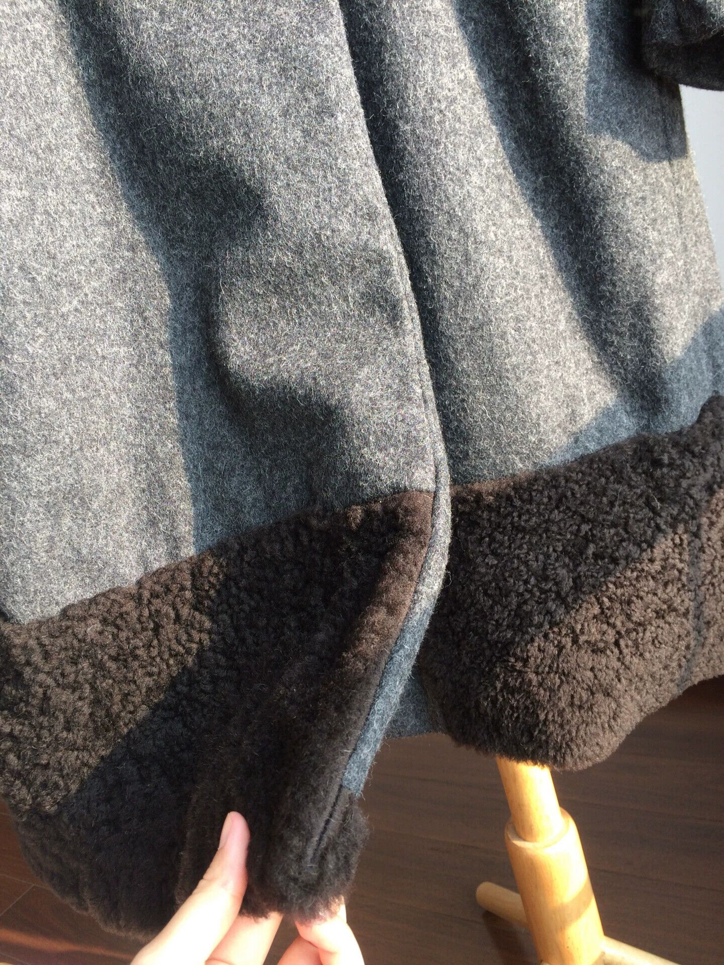 Dries Van Noten DVN Wool Coat 38 Lamb Front Long Blouson Sleeves Size XS / US 0-2 / IT 36-38 - 4 Thumbnail