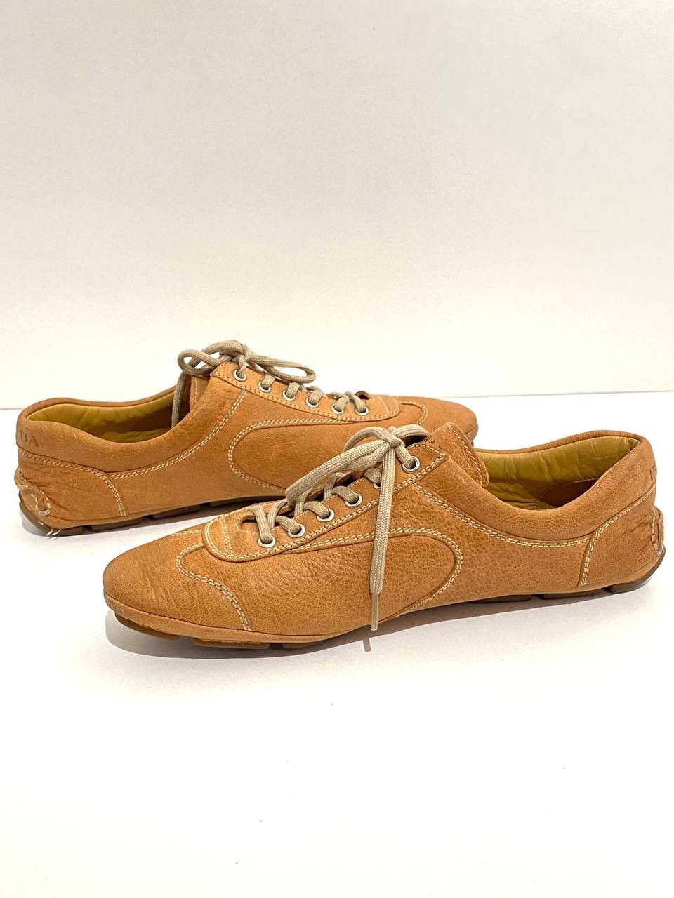Prada Prada Car Shoe Bowling Low Top Lace Up Sneakers Retro Shoes Size US 7.5 / IT 37.5 - 4 Thumbnail