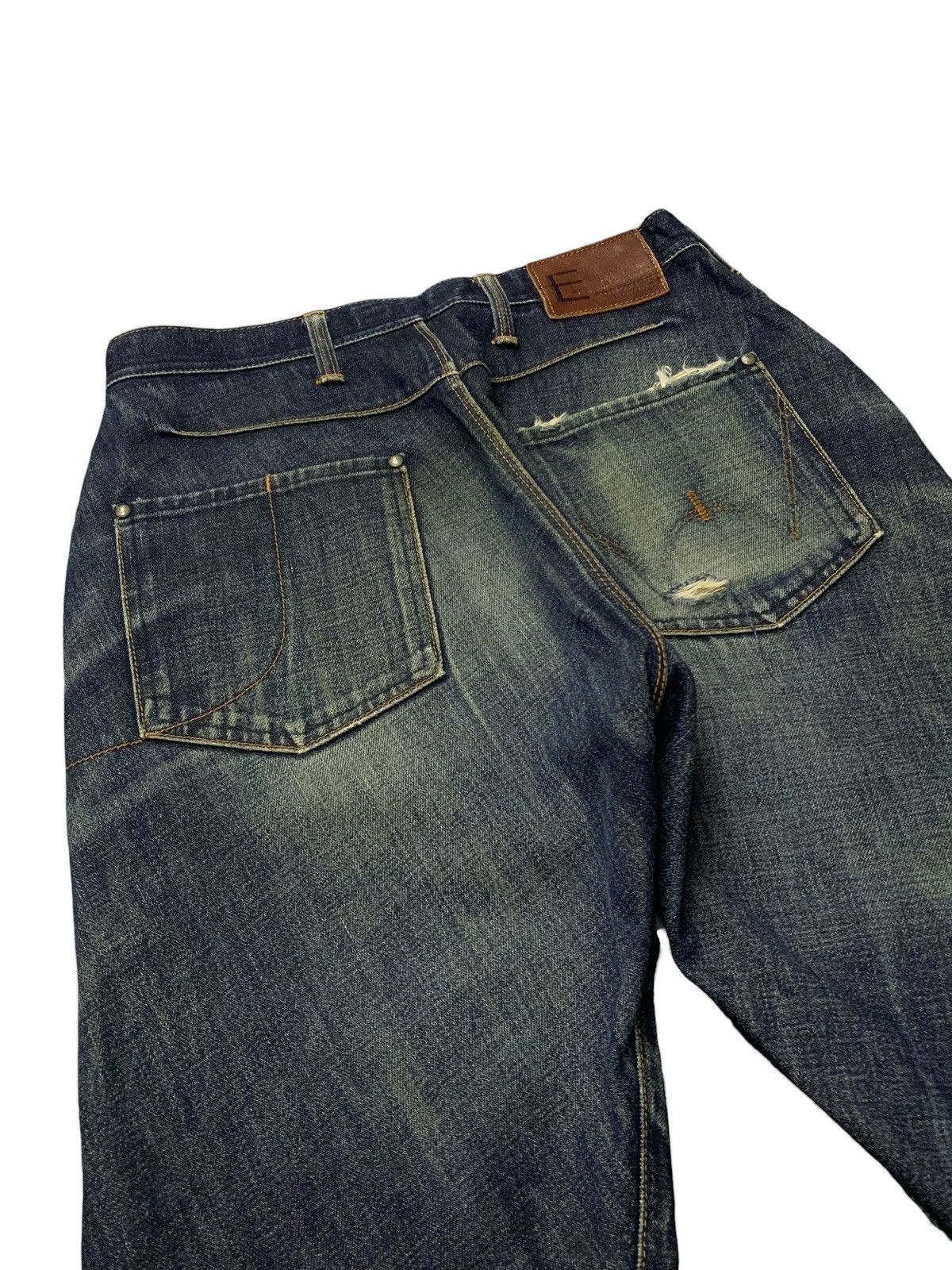 Edwin × Hysteric Glamour Vintage Edwin E Function Curved Leg Distressed Jeans Size US 30 / EU 46 - 13 Thumbnail