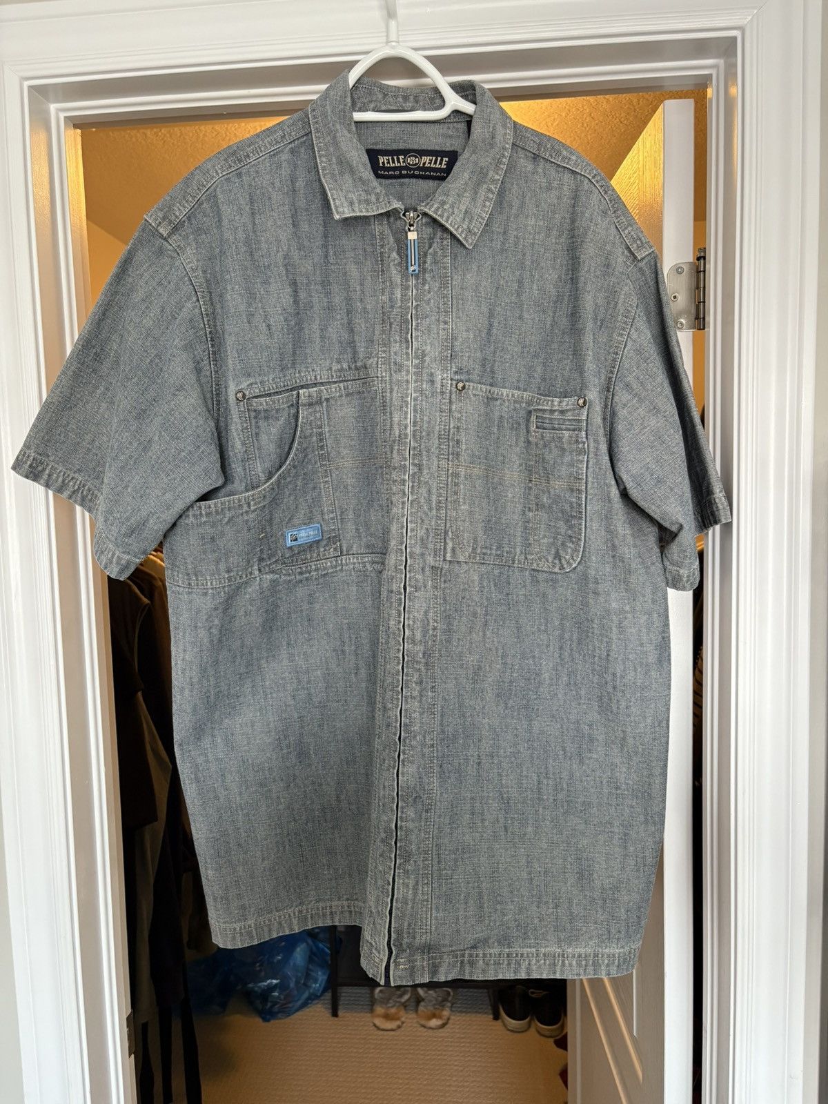 Pelle Pelle Shirt L Short Sleeve Plaid Button-up | eBay
