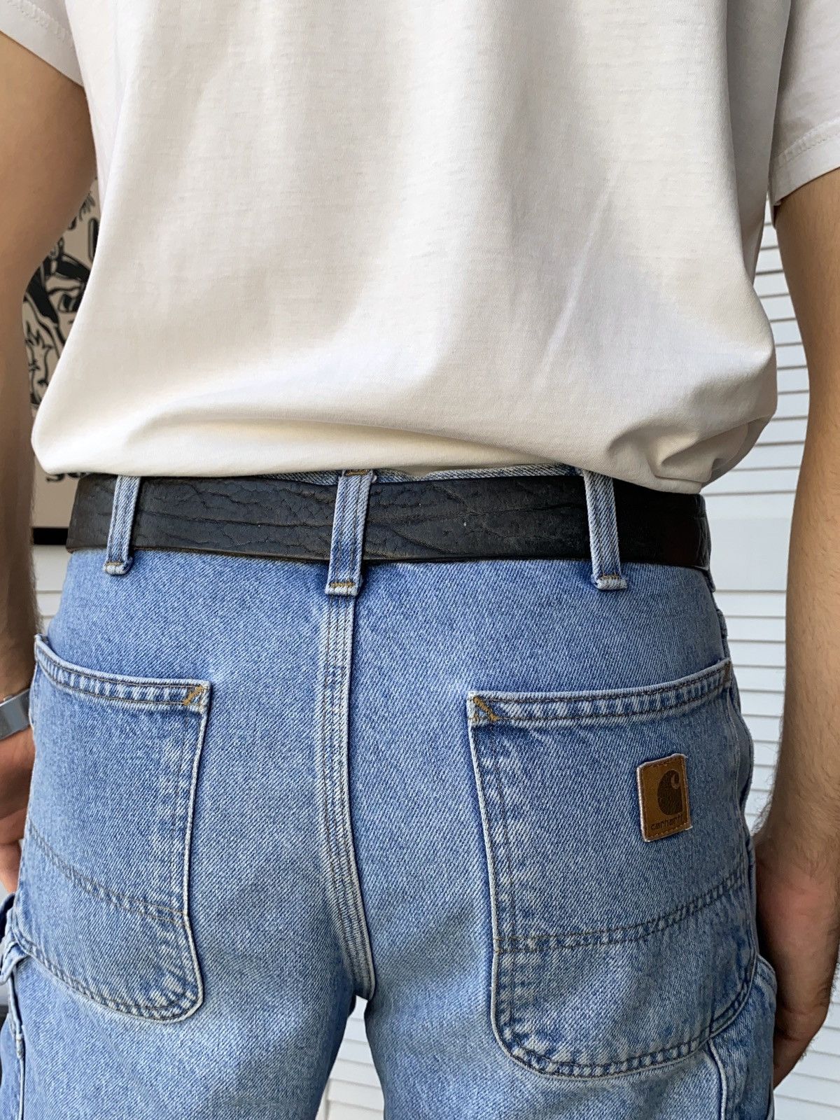 Levi's Vintage Levi’s Distressed Silver Buckle Logo Belts Leather Size ONE SIZE - 3 Thumbnail