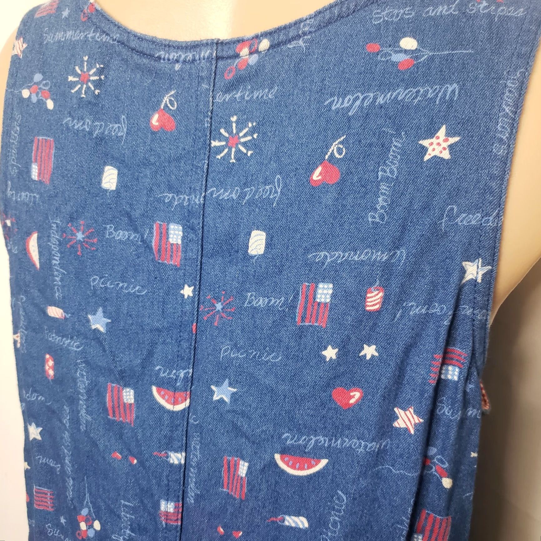 Vintage VINTAGE Koret City Blues Womens Dress Set Jumper Shirt Sleeveless Patriotic Size S 6-8 Blue 60% Cotton 40% Rayon Holiday 4th Of July Summer Womens Size S / US 4 / IT 40 - 5 Thumbnail