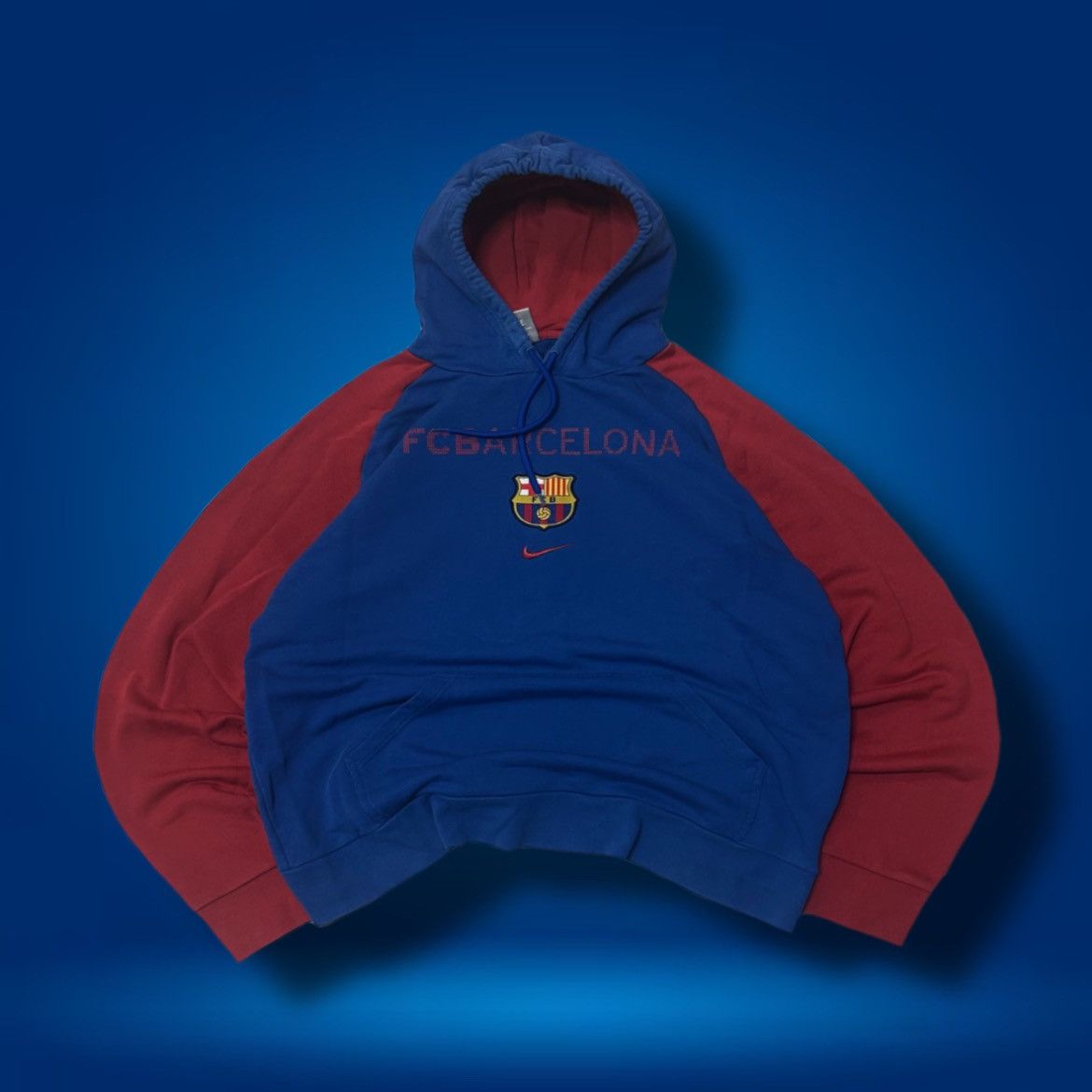 F.C. Barcelona Nike Vintage 00s Vintage Nike Central Logo F.C. Barcelona Retro Hoodie Grailed