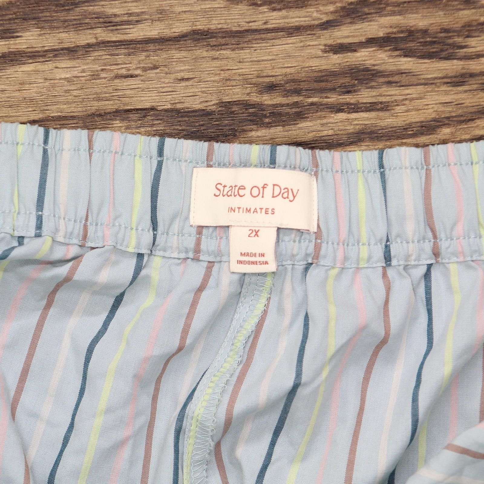 Other Nwt State Of Day Boxer Shorts Thin Vertical Stripe Blue 2x Size 42" / US 20 - 4 Thumbnail