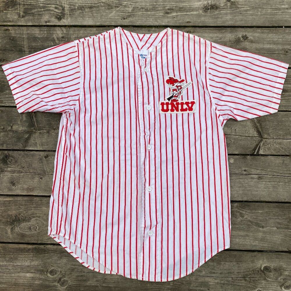 Chalk Line × MLB × Vintage Vintage 90s Chalk Line UNLV Pinstripe Baseball Jersey Spell Size US L / EU 52-54 / 3 - 1 Thumbnail